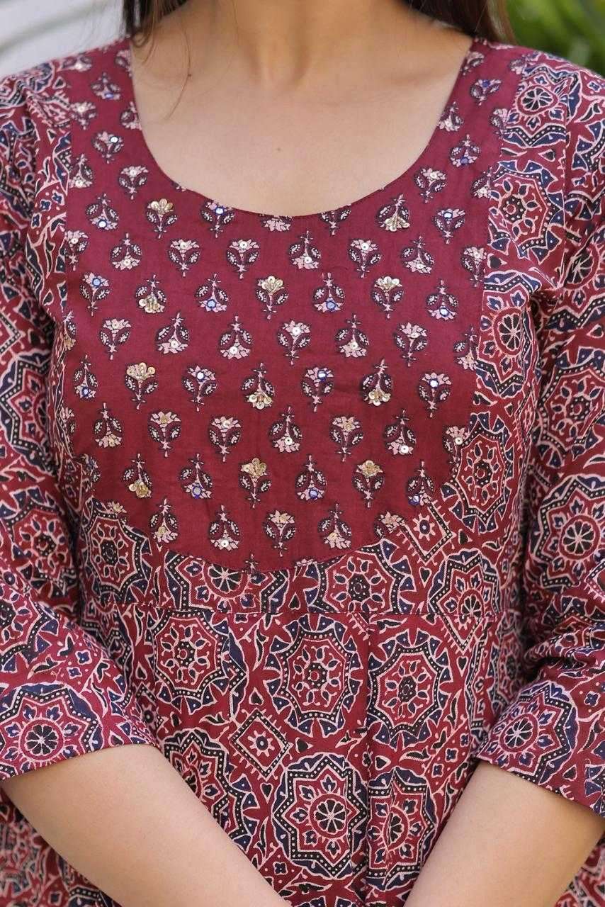 pr cotton block print 3 pcs set work readymade plus sizes combo set