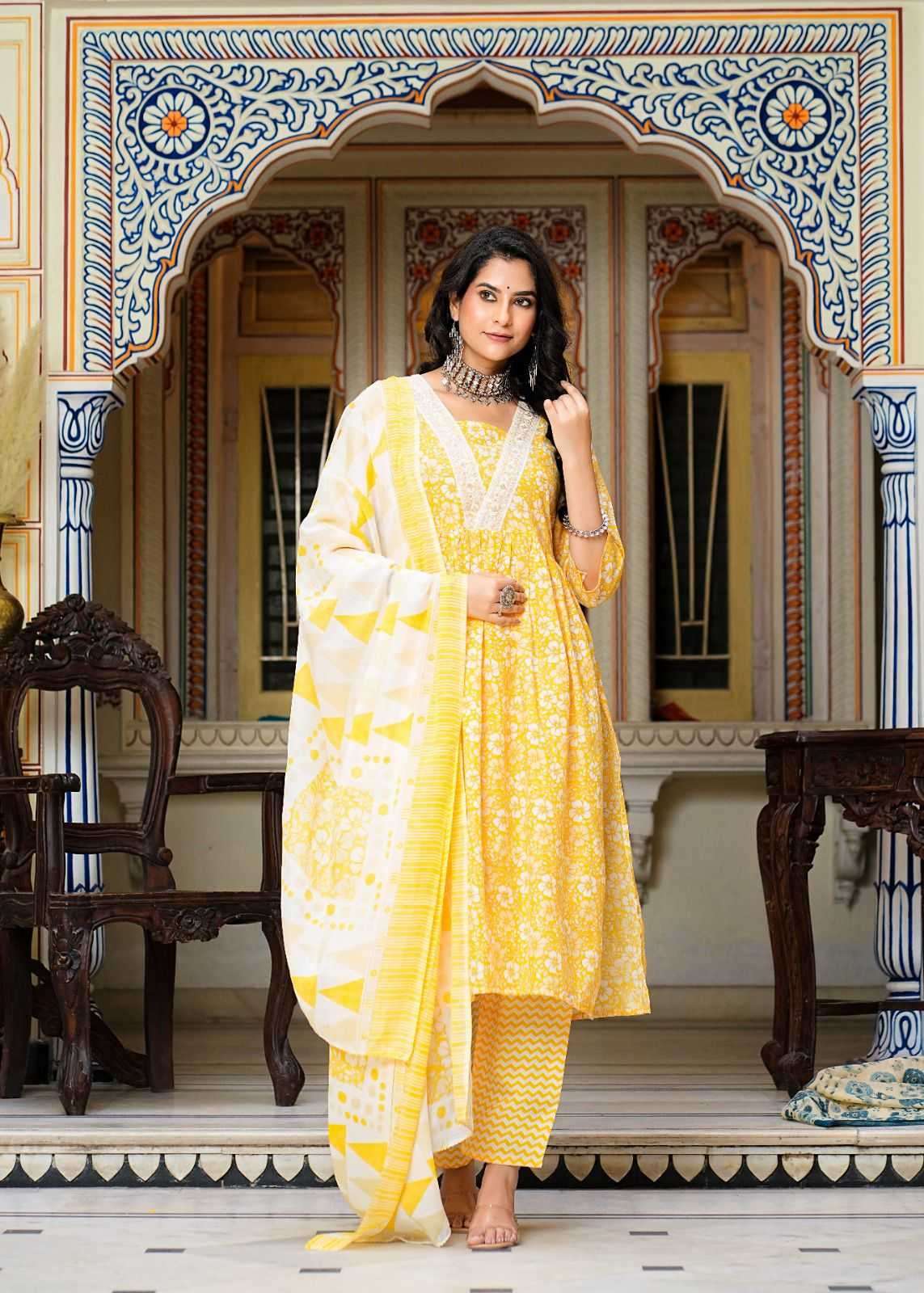 pr heritage nyra 3pcs set work adorable readymade nayra cut salwar suit