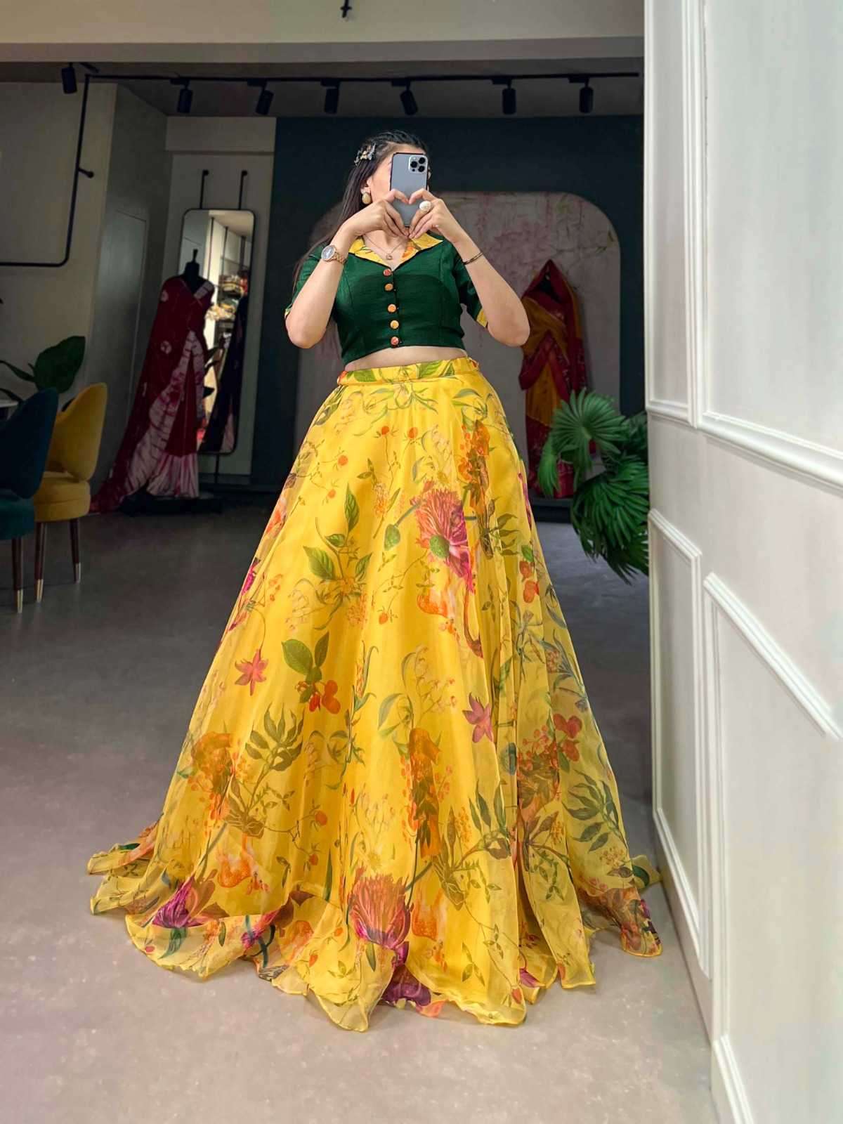 pr nnk1107 Organza Floral Print co-ord set 