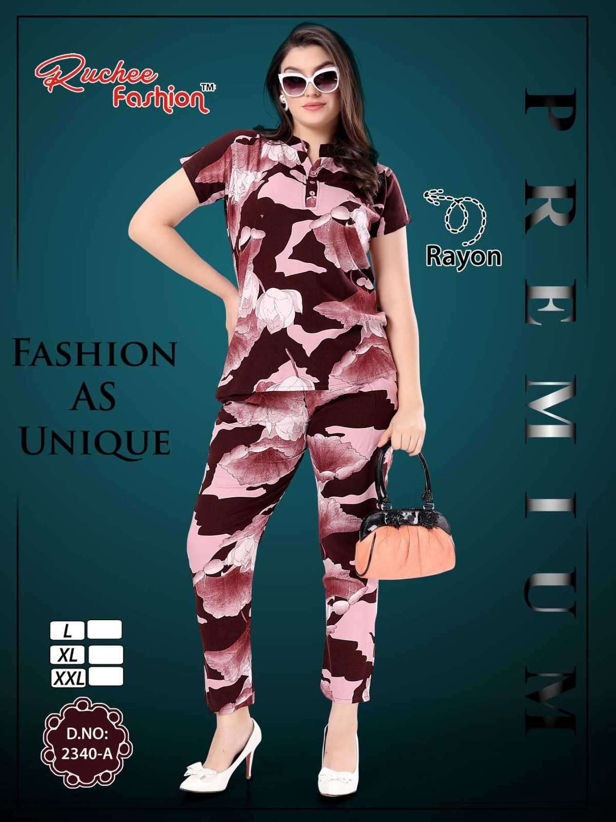 ruchee fashion rayon cord set 2338-2243 rayon co-ord sets