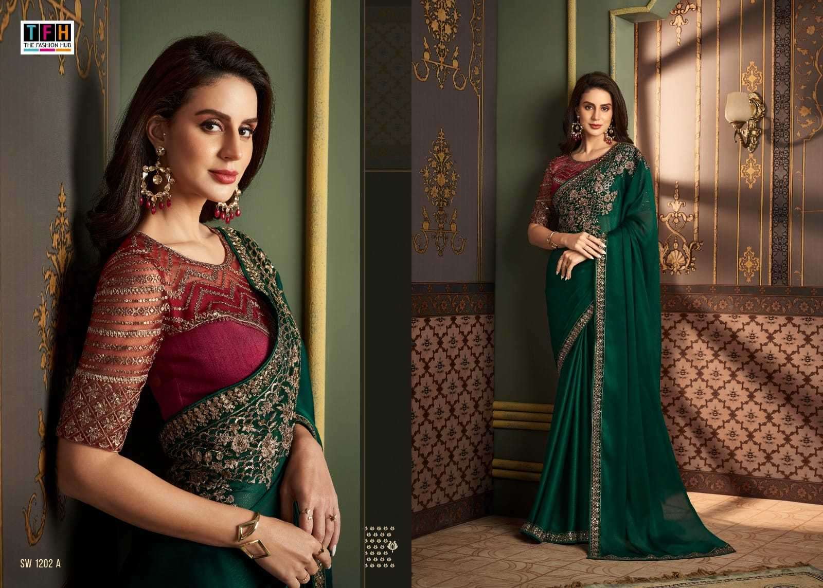 tfh sandalwood 1202 hit design colors fancy silk saree