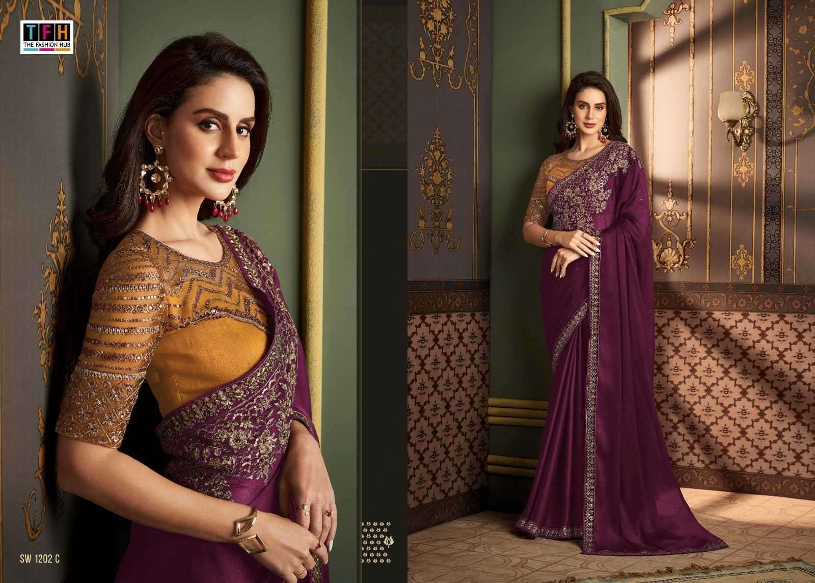 tfh sandalwood 1202 hit design colors fancy silk saree