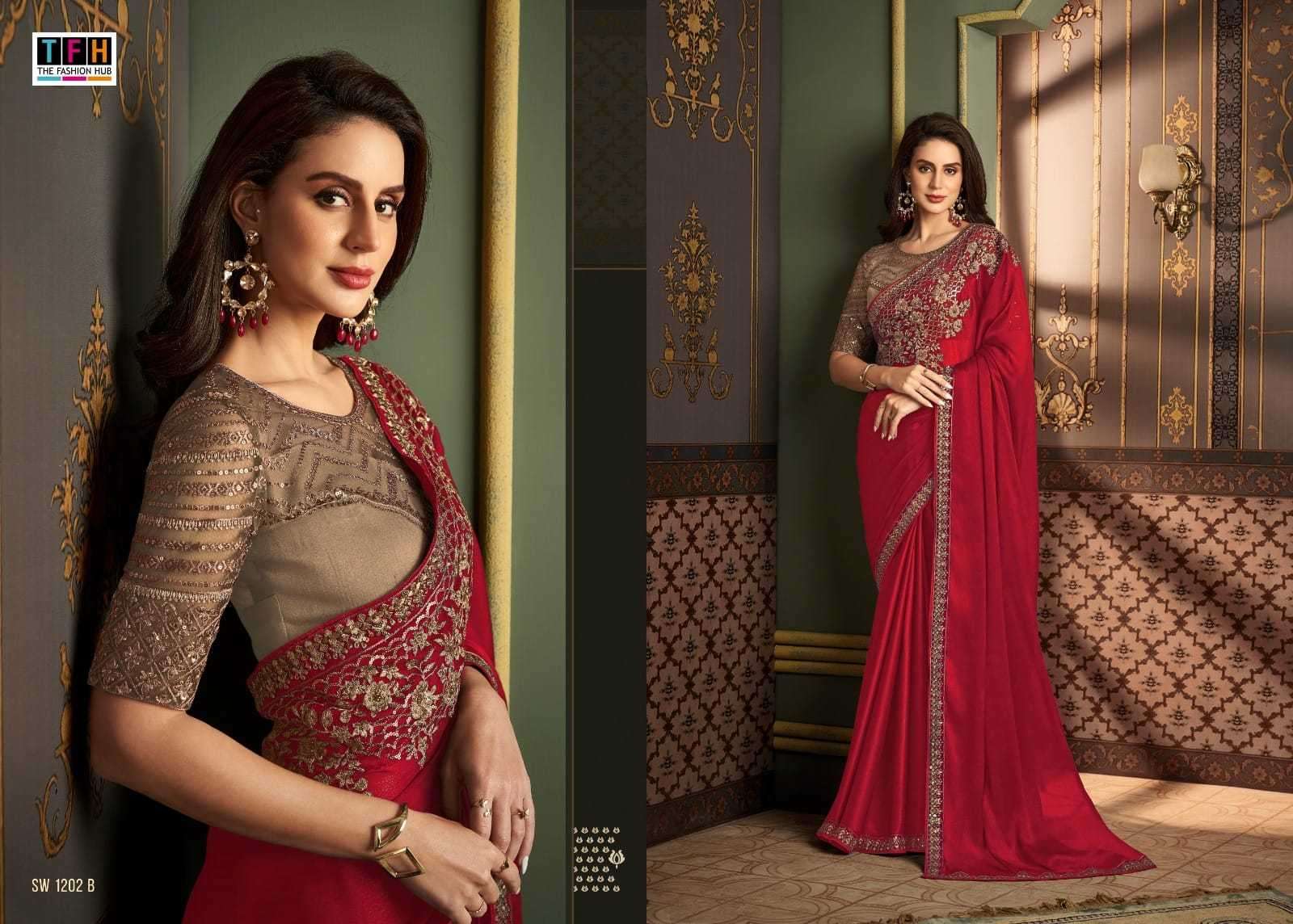 tfh sandalwood 1202 hit design colors fancy silk saree