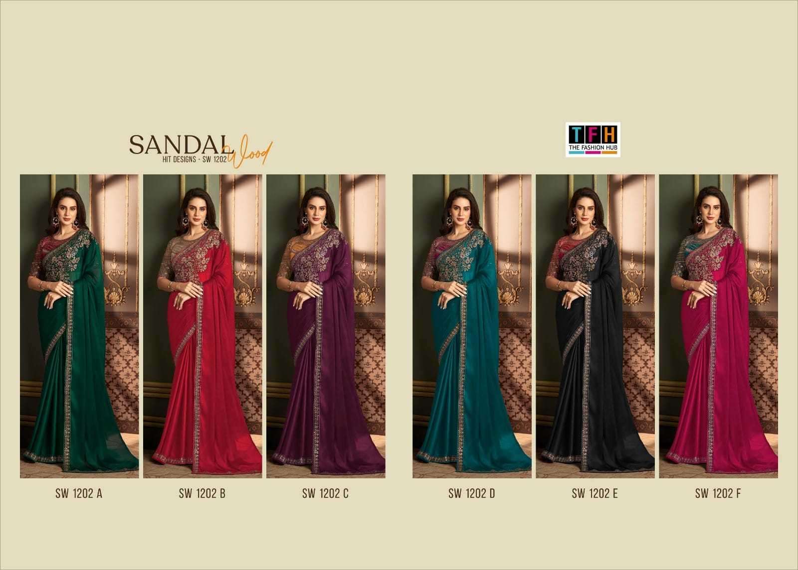 tfh sandalwood 1202 hit design colors fancy silk saree