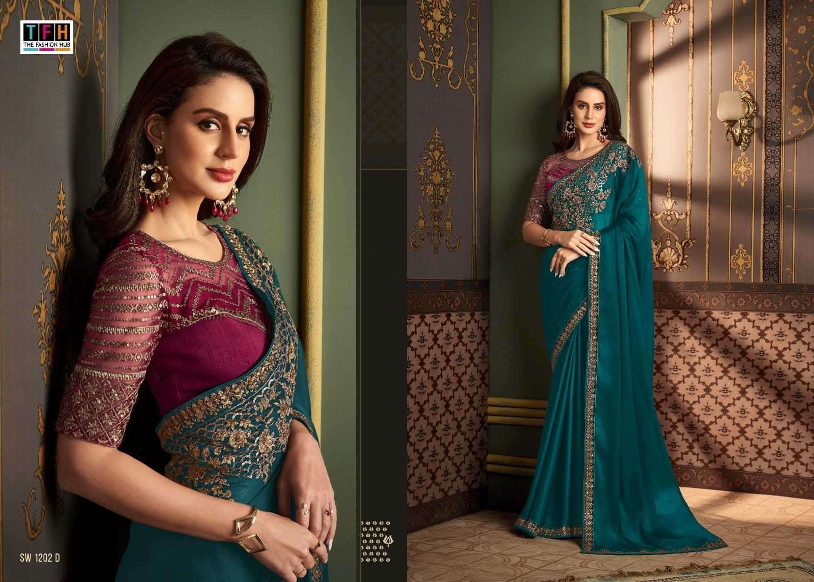 tfh sandalwood 1202 hit design colors fancy silk saree