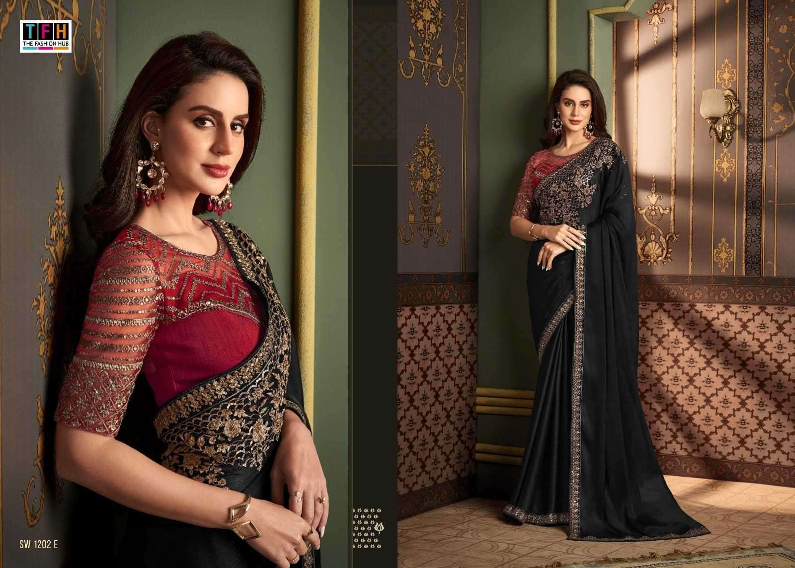 tfh sandalwood 1202 hit design colors fancy silk saree