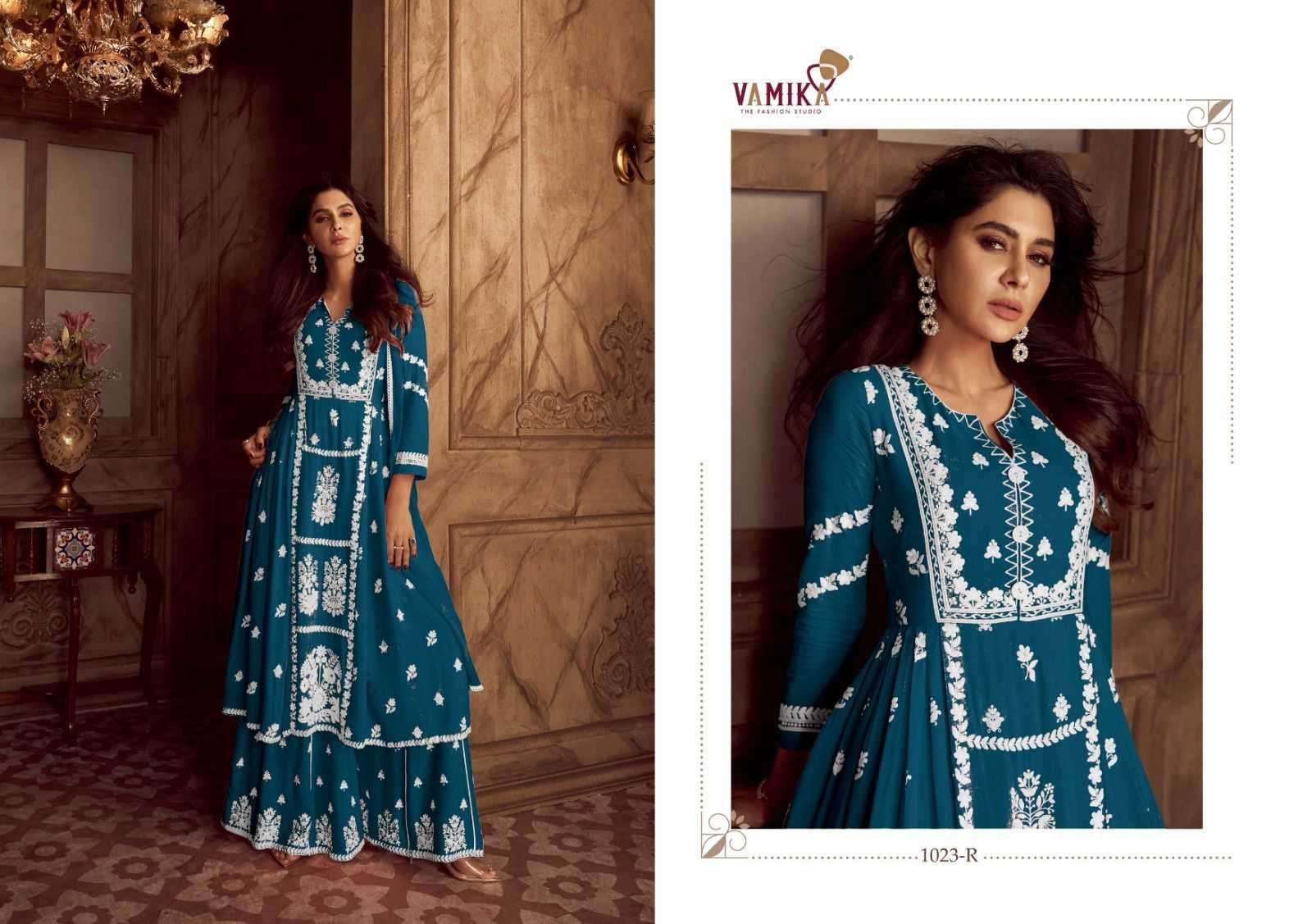 vamika lakhnavi vol 4 pqrst dark color Heavy REYON readymade suit 