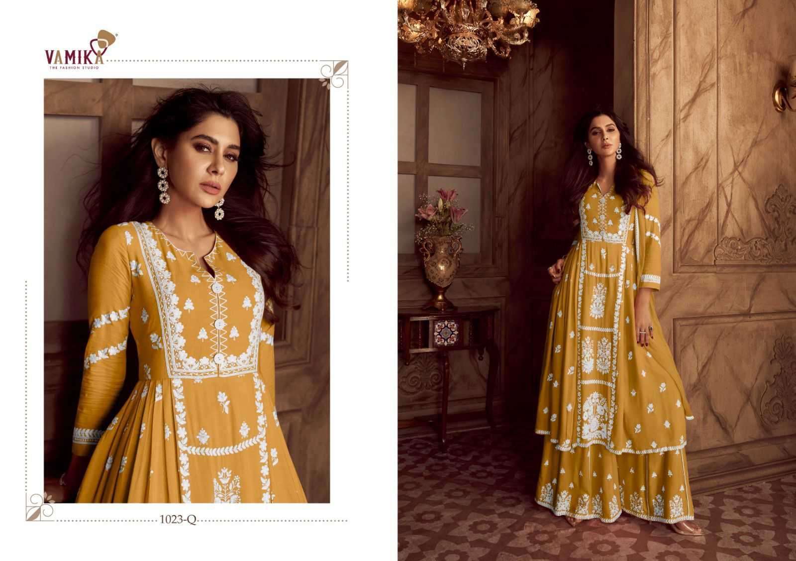 vamika lakhnavi vol 4 pqrst dark color Heavy REYON readymade suit 