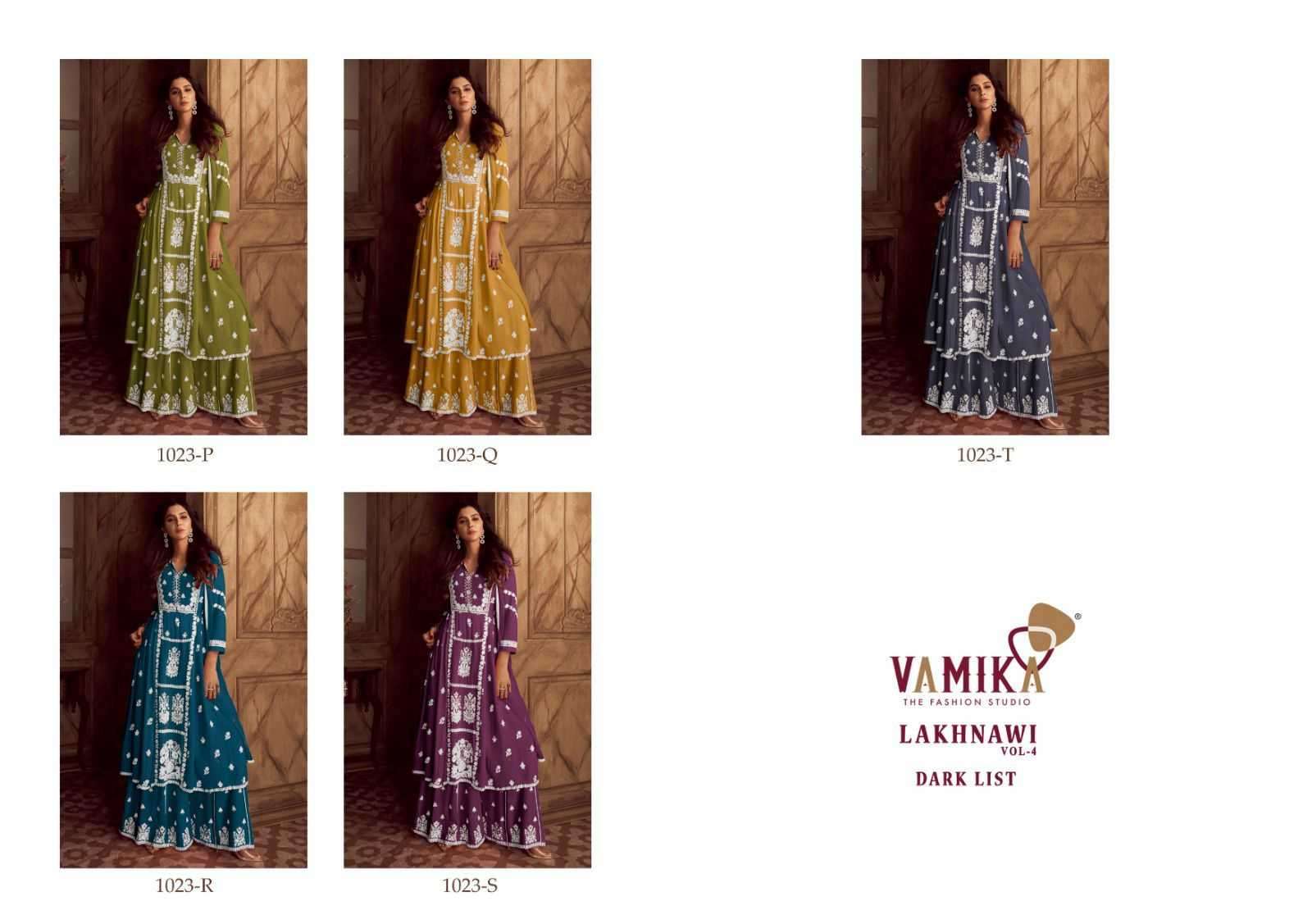 vamika lakhnavi vol 4 pqrst dark color Heavy REYON readymade suit 