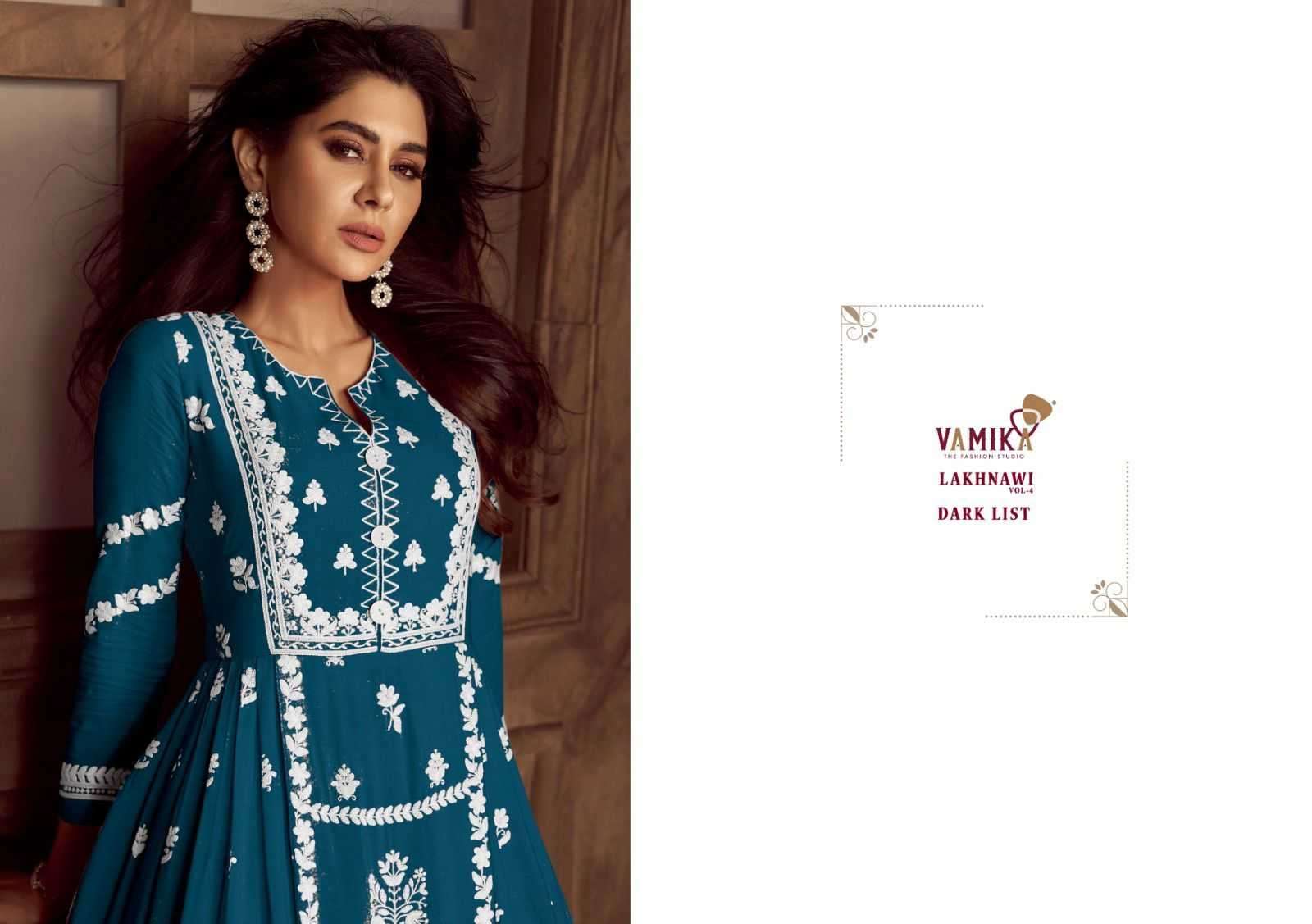 vamika lakhnavi vol 4 pqrst dark color Heavy REYON readymade suit 
