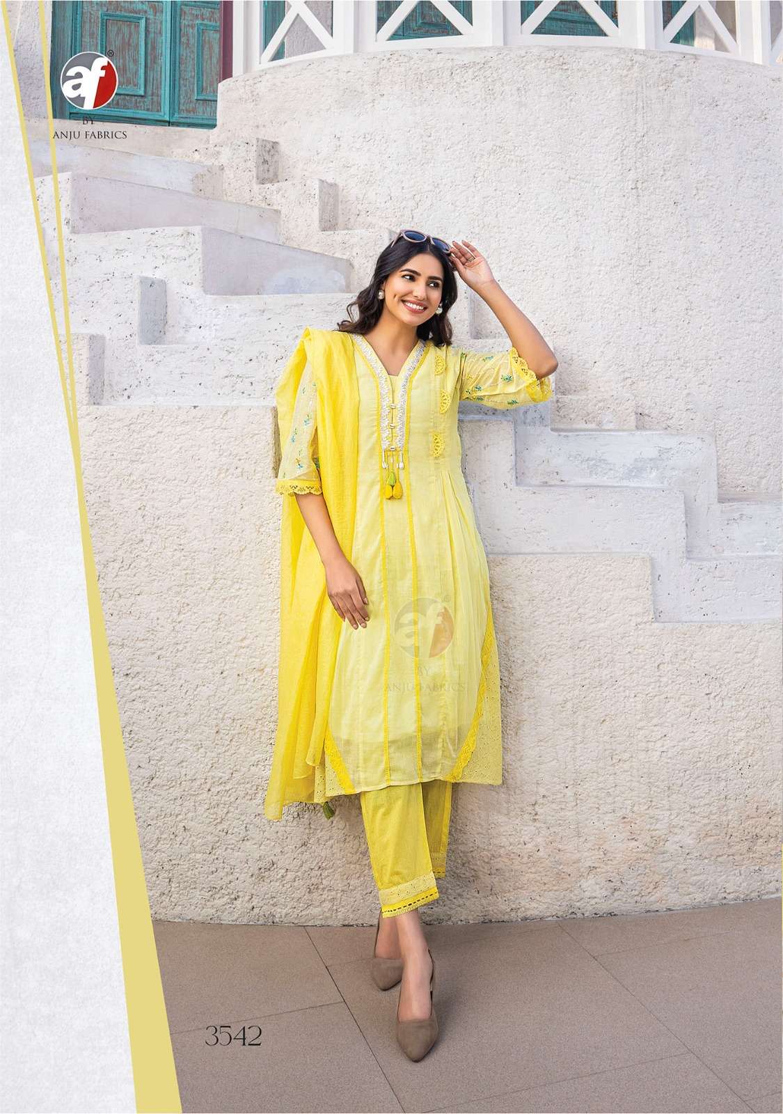 anju fab instagirl vol 5 series 3541-3455 pure mul cotton readymade suit 