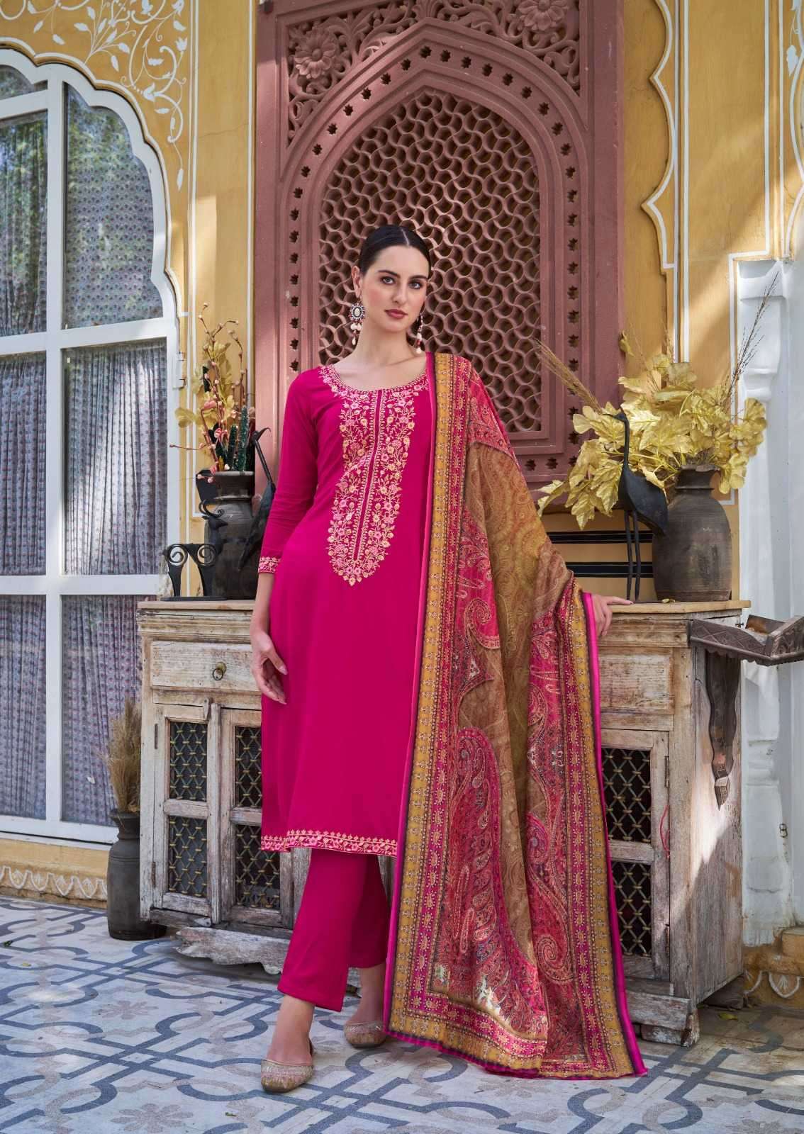 hermitage begum vol 2 series 2001-2005 pure viscose rayon suit 