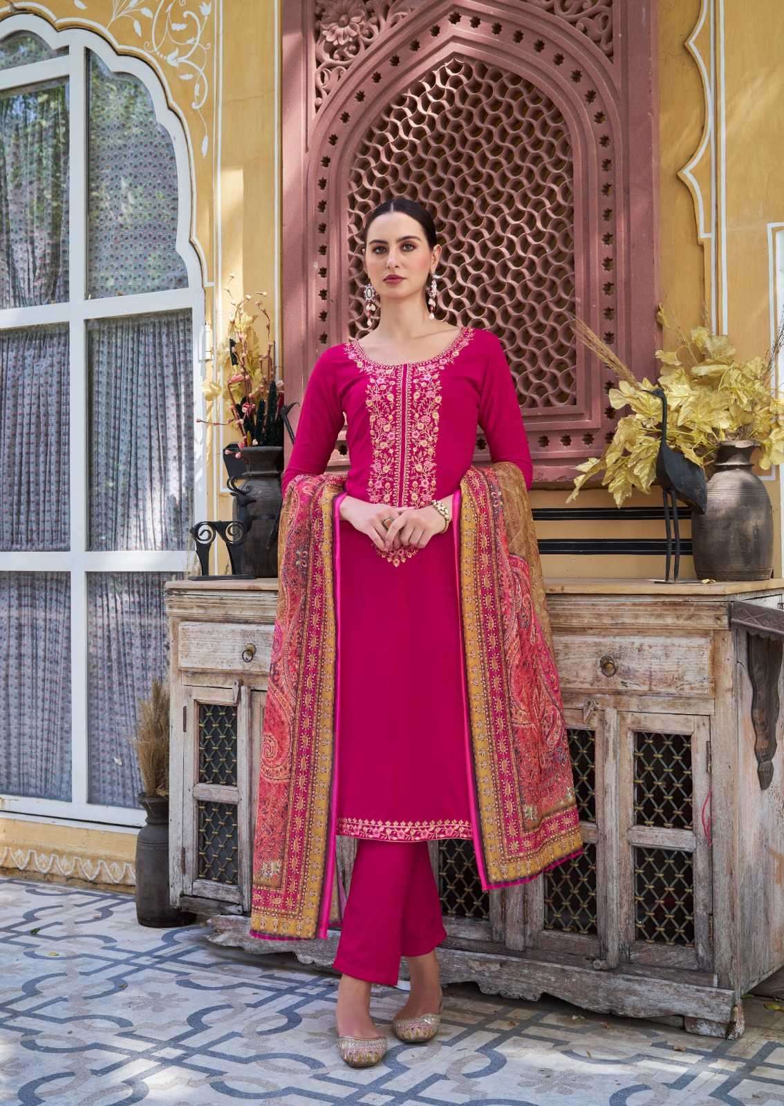 hermitage begum vol 2 series 2001-2005 pure viscose rayon suit 