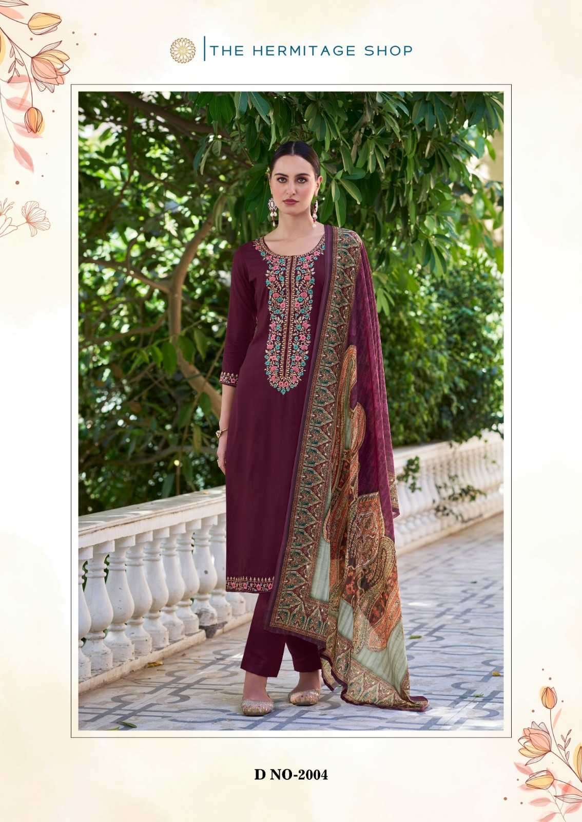 hermitage begum vol 2 series 2001-2005 pure viscose rayon suit 