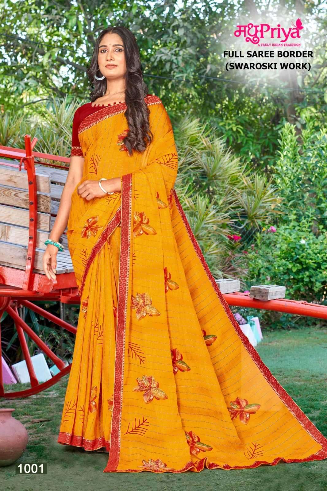 madhupriya popcorn series 1001-1008 sarmili fancy print saree