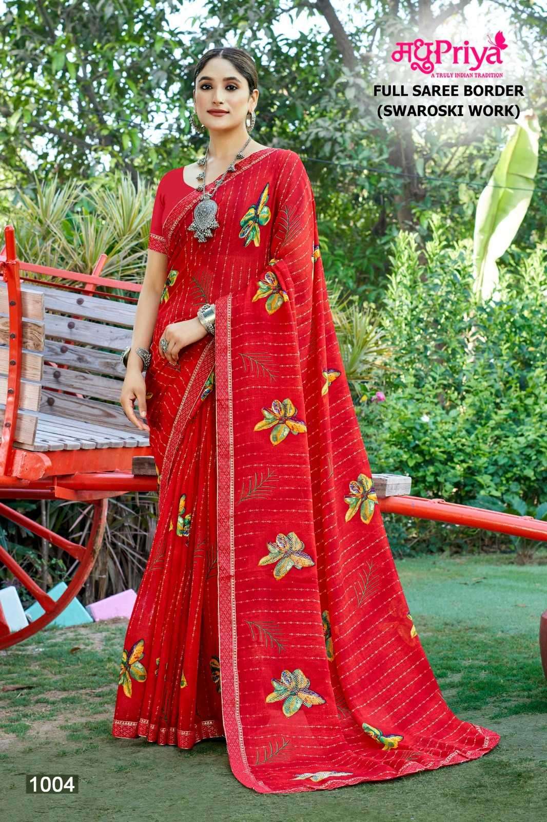 madhupriya popcorn series 1001-1008 sarmili fancy print saree