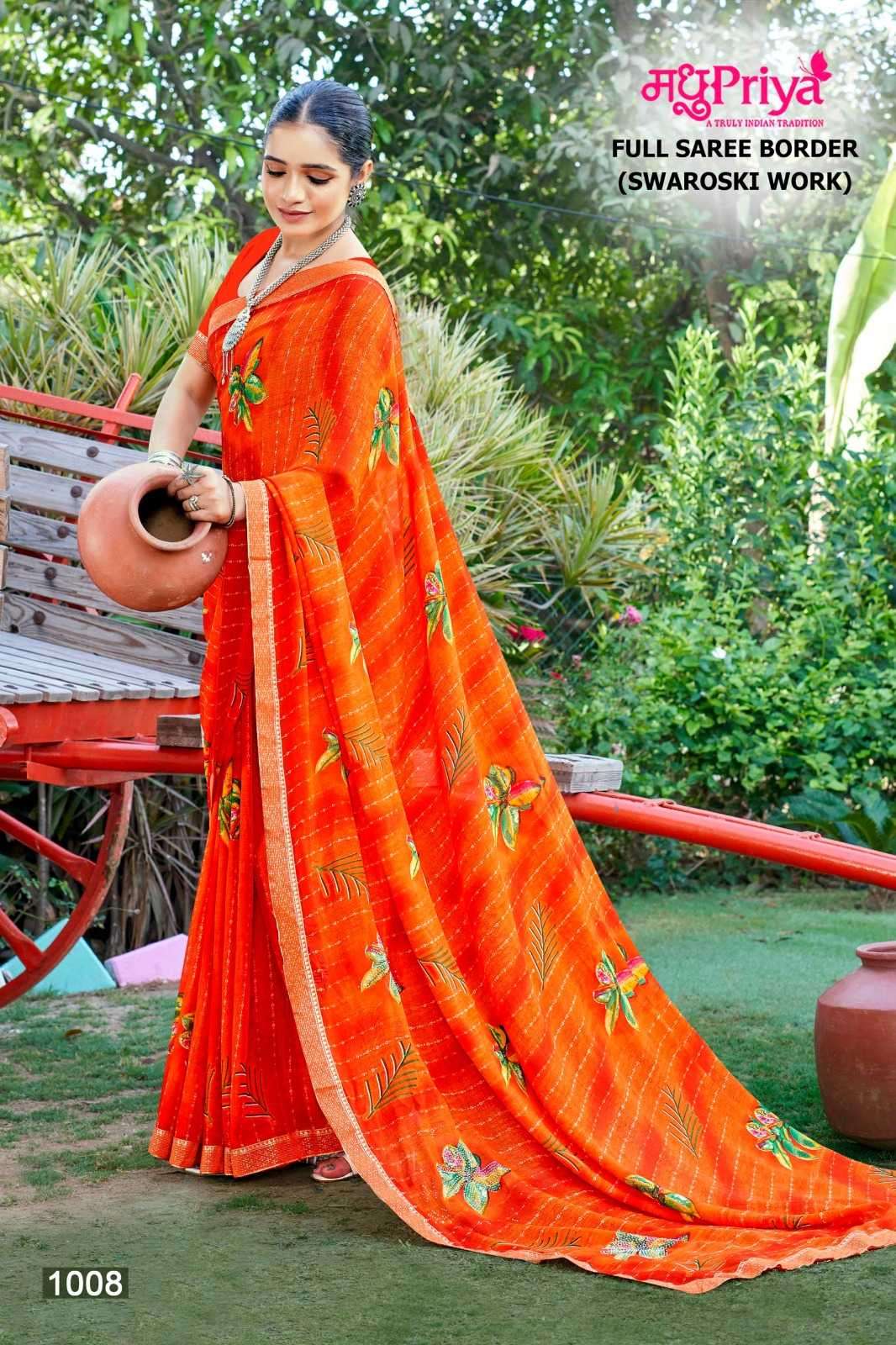 madhupriya popcorn series 1001-1008 sarmili fancy print saree