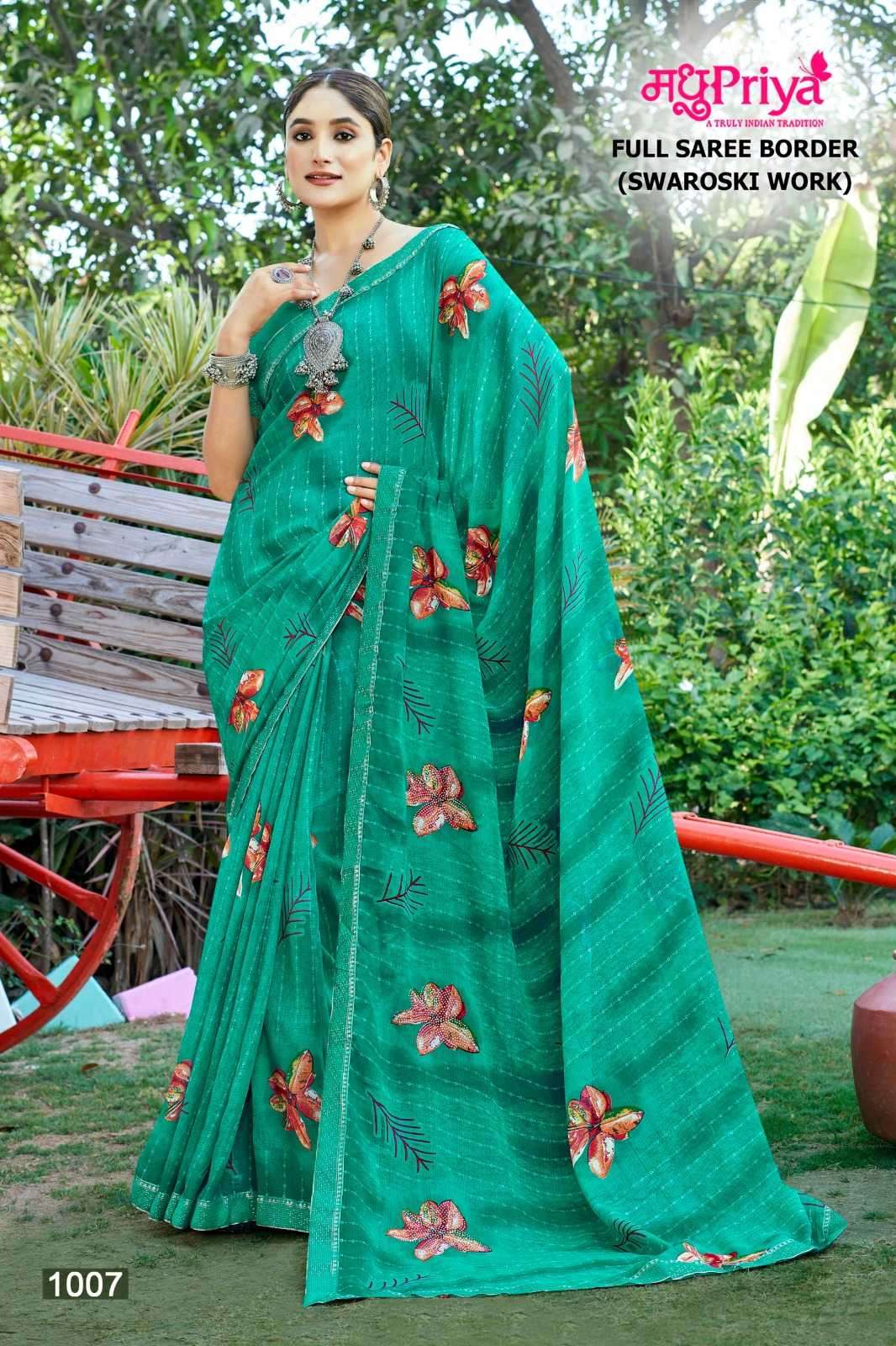 madhupriya popcorn series 1001-1008 sarmili fancy print saree