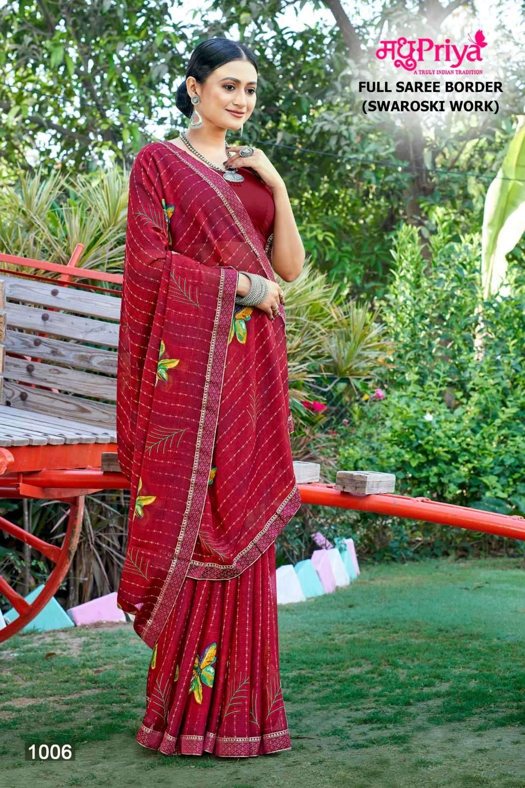 madhupriya popcorn series 1001-1008 sarmili fancy print saree