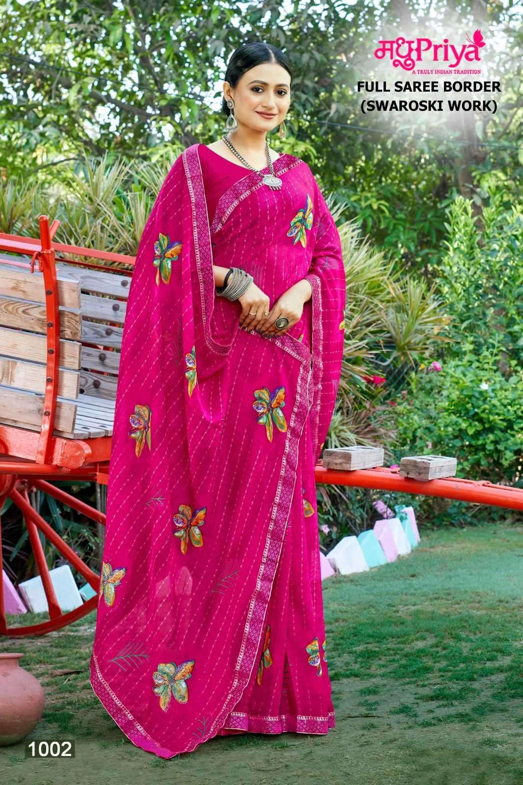 madhupriya popcorn series 1001-1008 sarmili fancy print saree