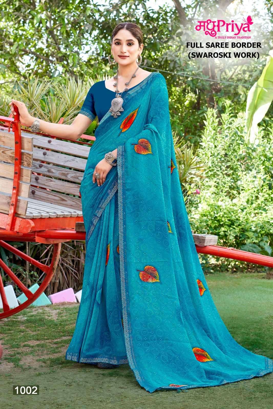 madhupriya popcorn vol 2 series 1001-1008 dani sarmili print saree 