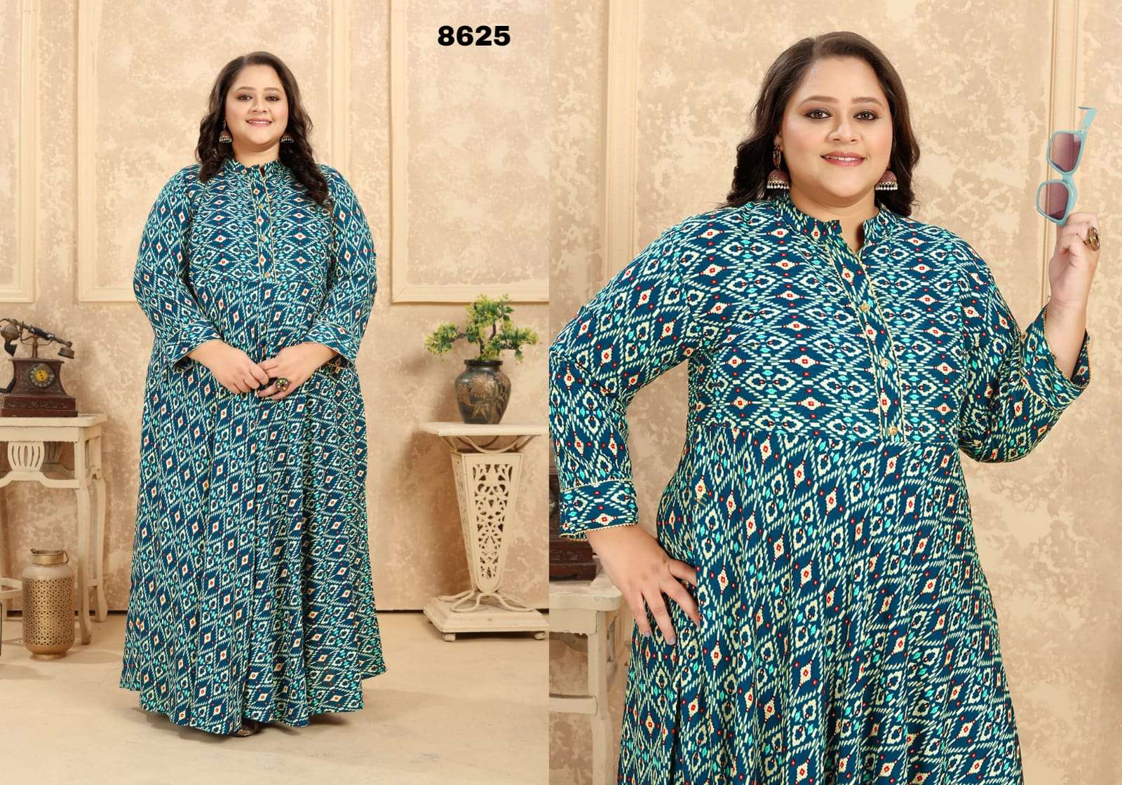 Plus Size Vol-2 Premium Riyon export quality Long  Kurti