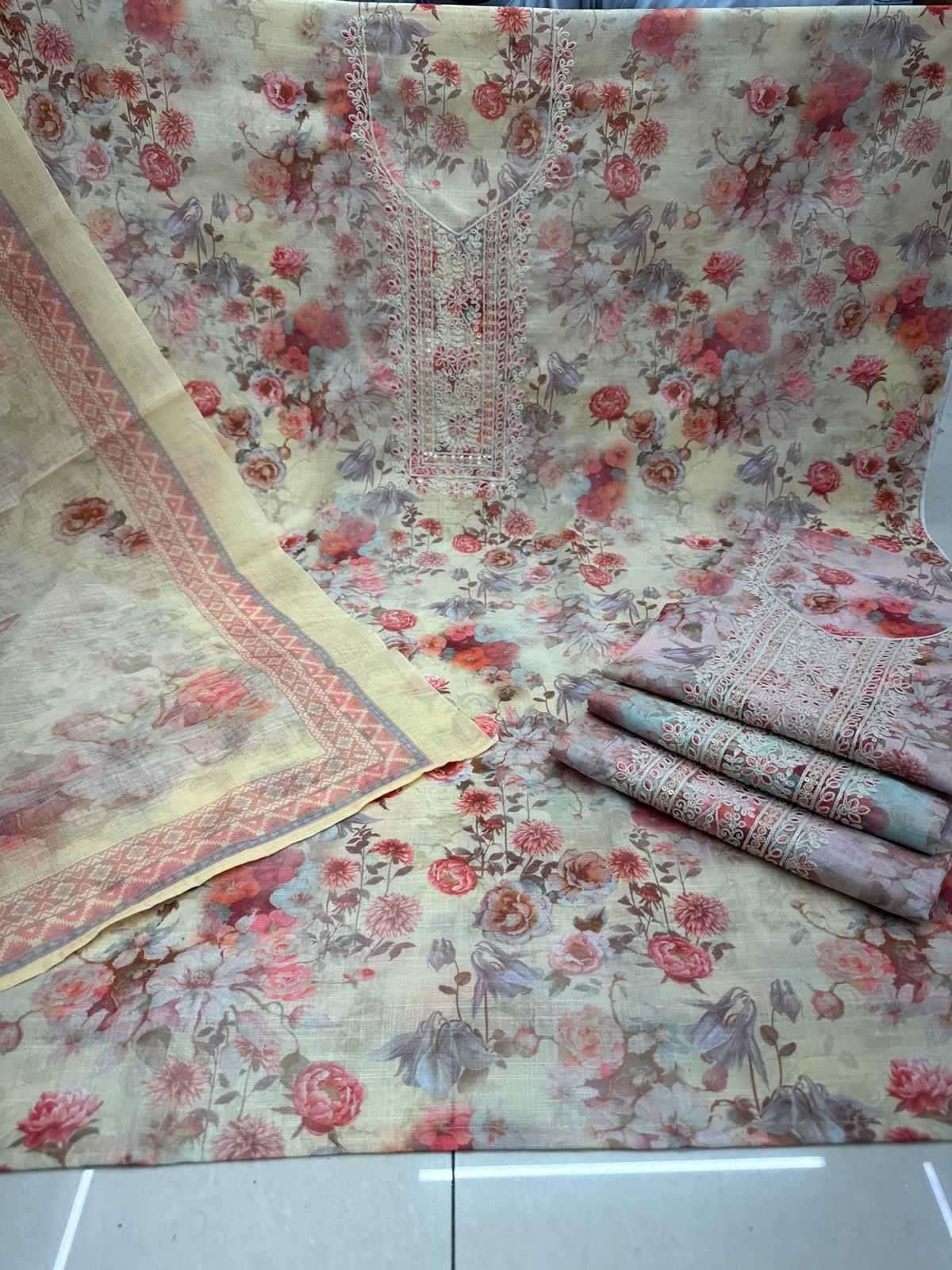 pr dream girl Pure linen cotton non catalogue suit 