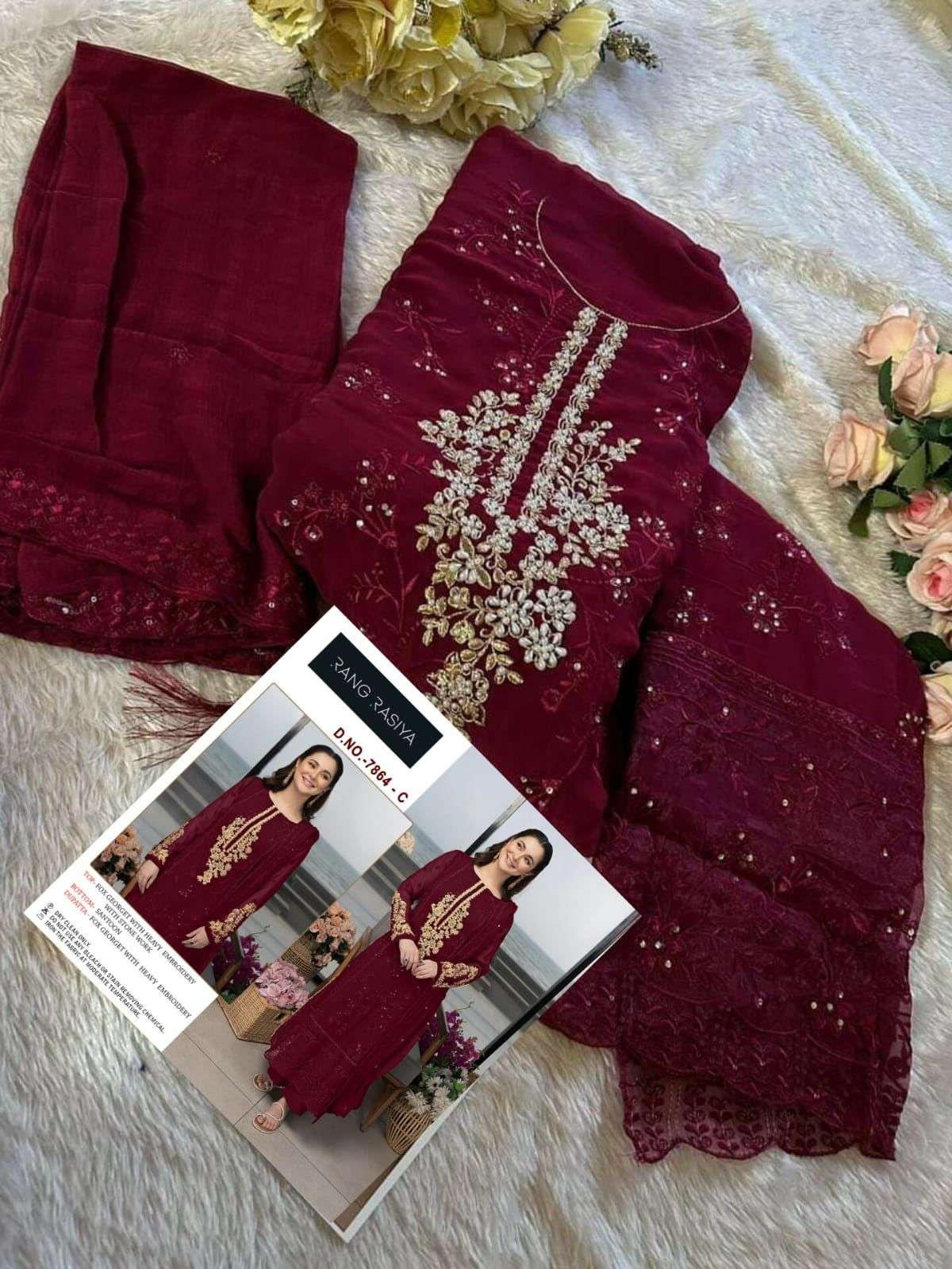RANG RASIYA RR-7864-C COLORS designer FOX GEORGETTE EMBROIDERED suit