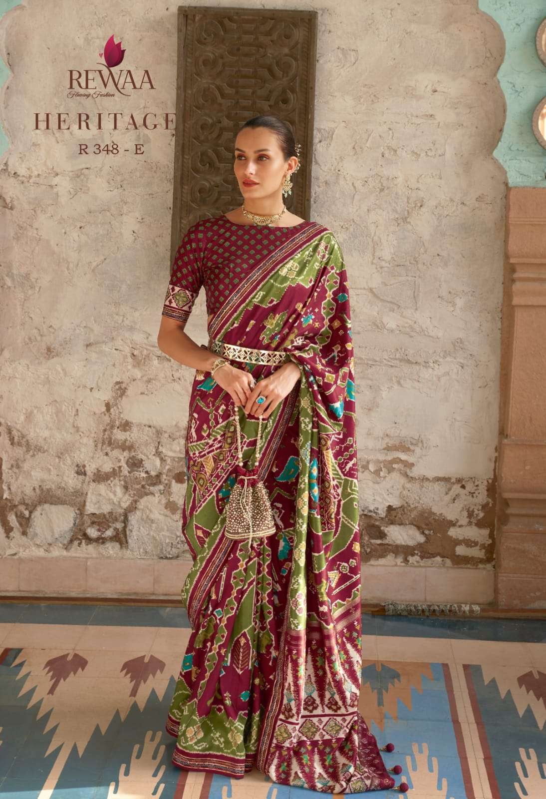 REWAA Heritage designer Pure Silk designer patola saree