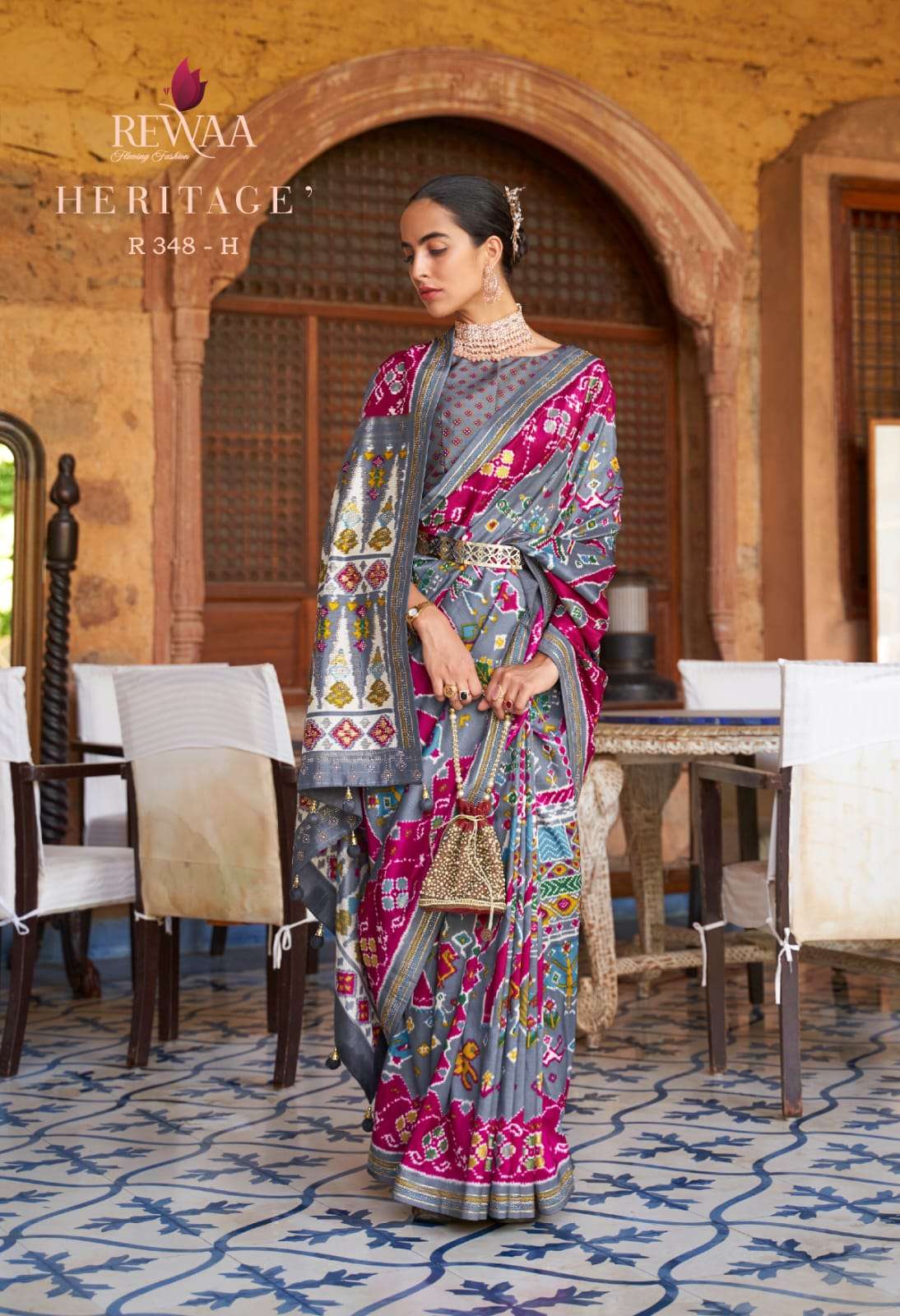 REWAA Heritage designer Pure Silk designer patola saree