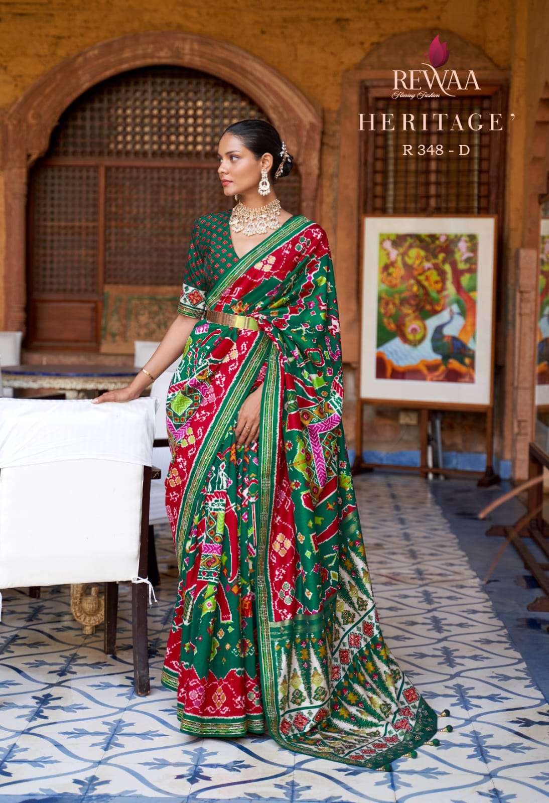 REWAA Heritage designer Pure Silk designer patola saree