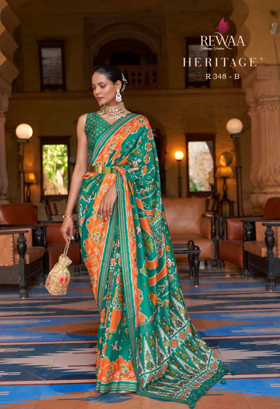 REWAA Heritage designer Pure Silk designer patola saree
