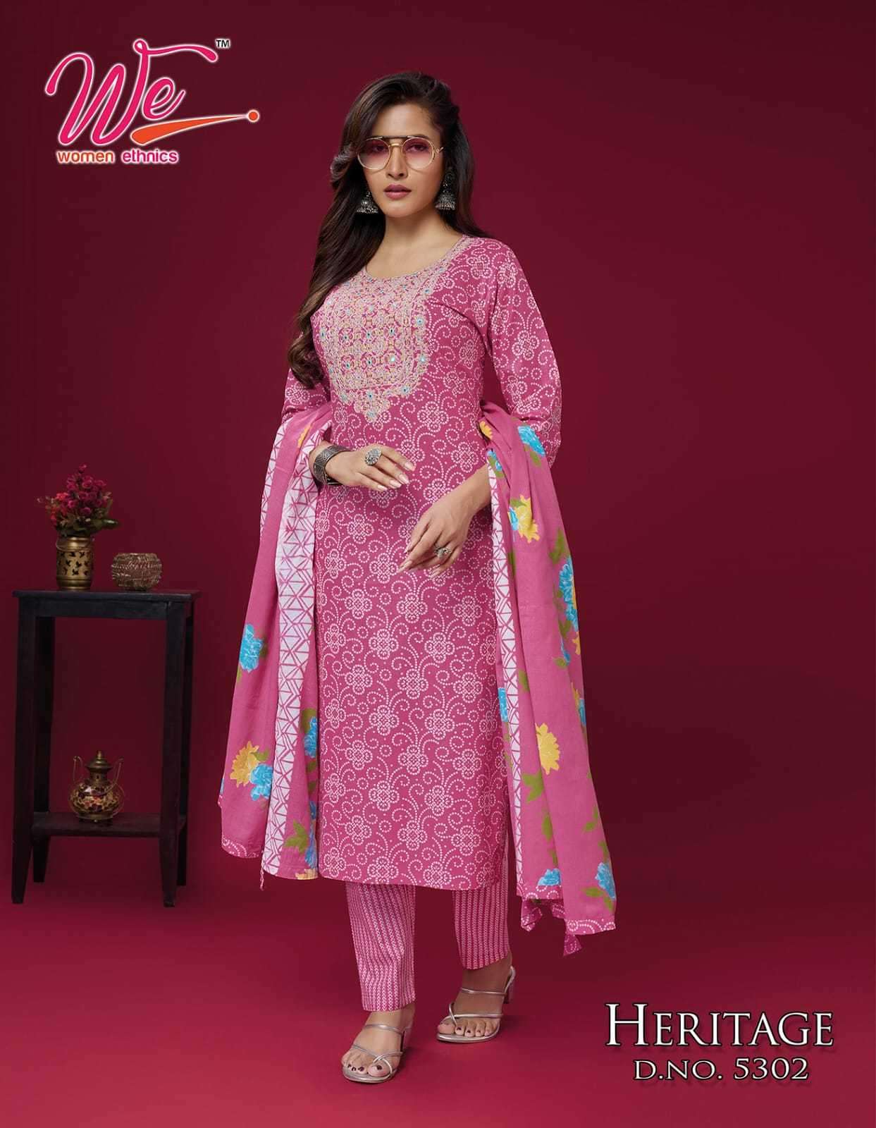 we women heritage series 5301-5306 Pure Cotton Print readymade suit 