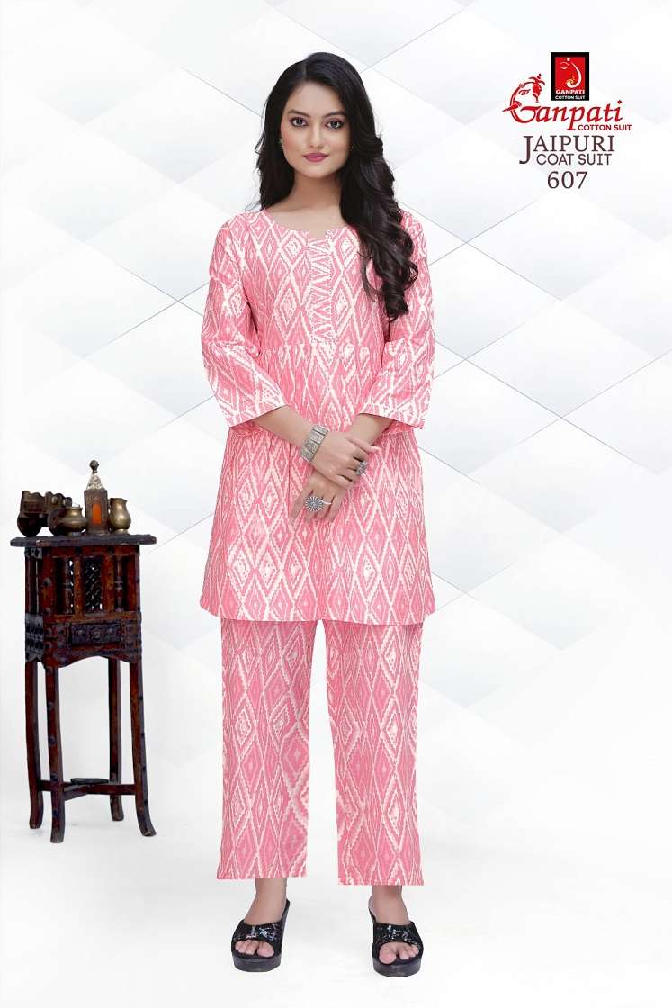 Ganpati Jaipuri Vol-6 series 601-610 Heavy Pure Cotton Cord Set