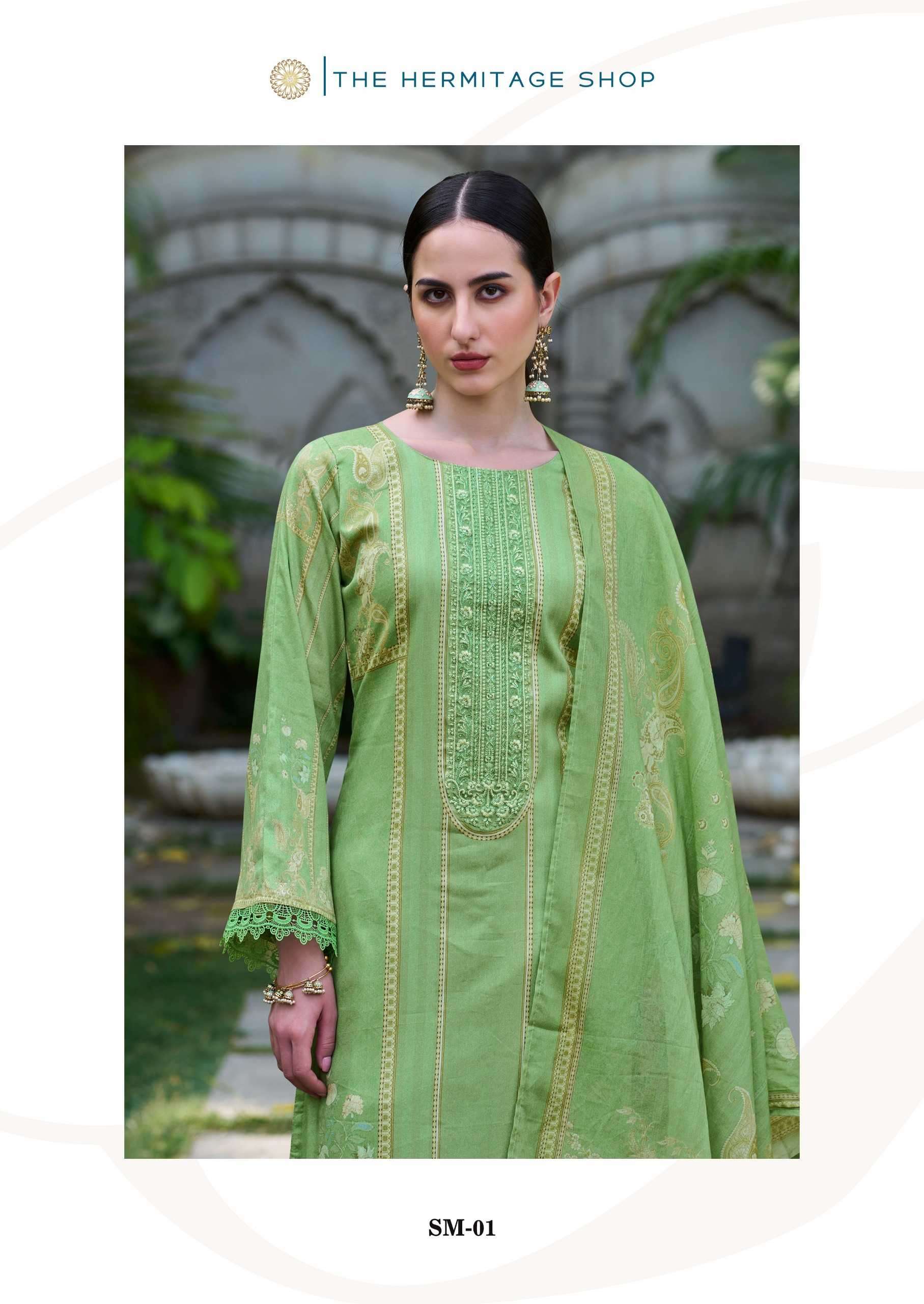 hermitage shamiana series 01-06 Swiss Lawn  Digital Prints suit