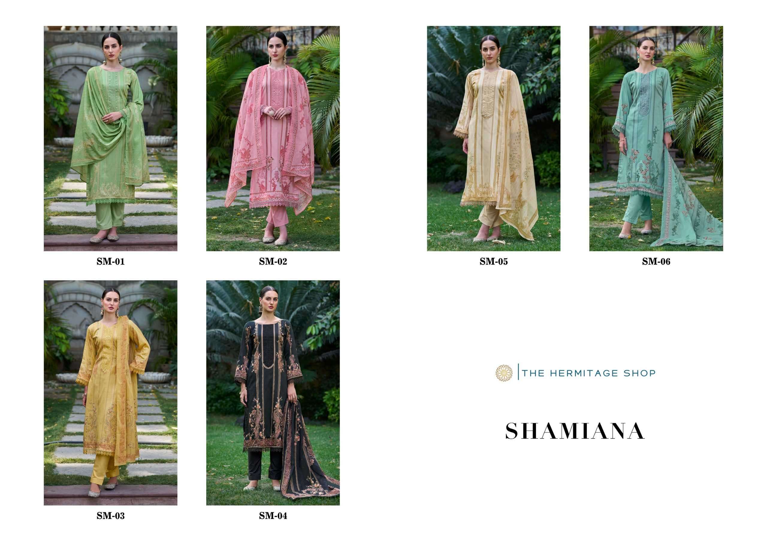hermitage shamiana series 01-06 Swiss Lawn  Digital Prints suit