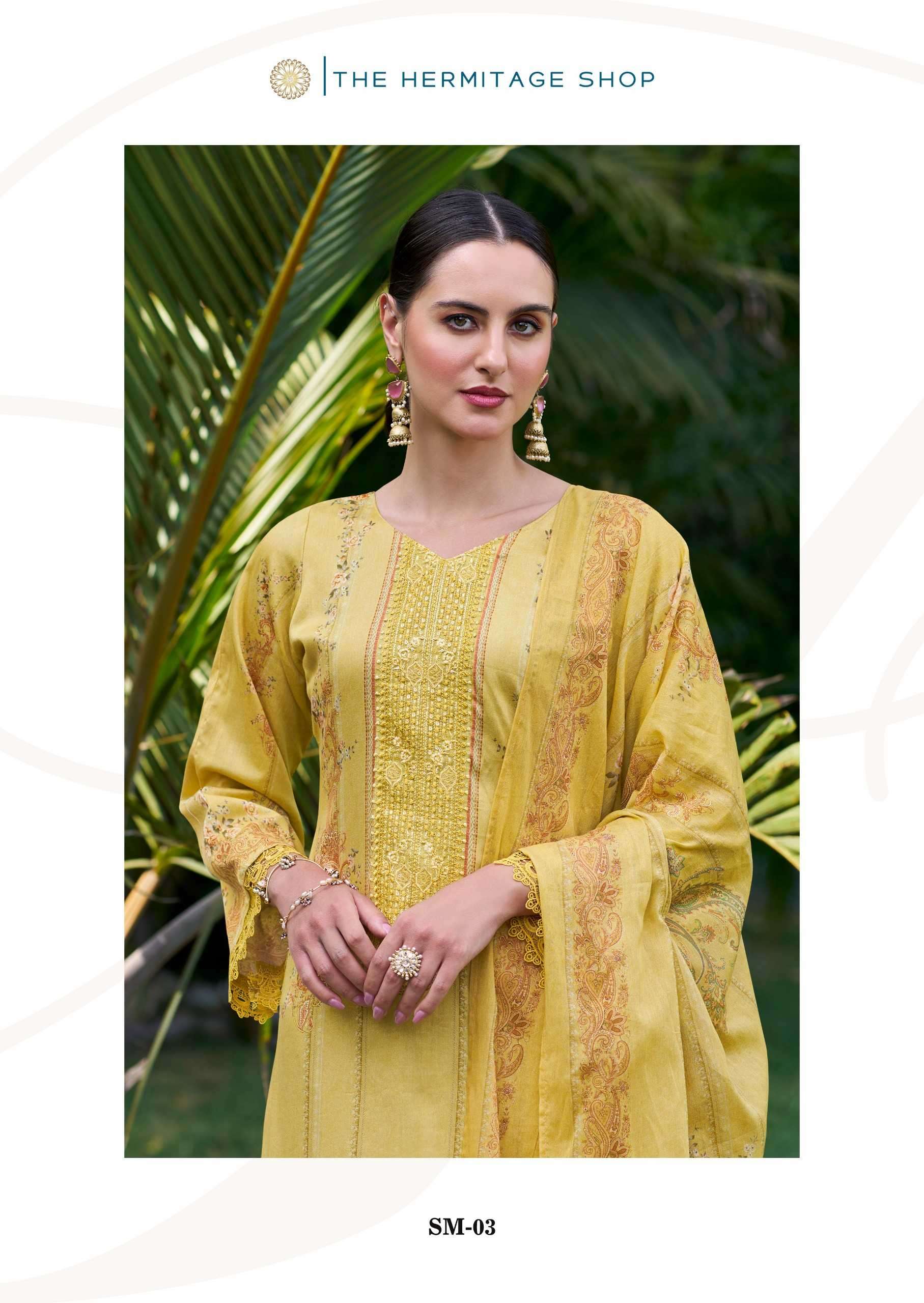 hermitage shamiana series 01-06 Swiss Lawn  Digital Prints suit