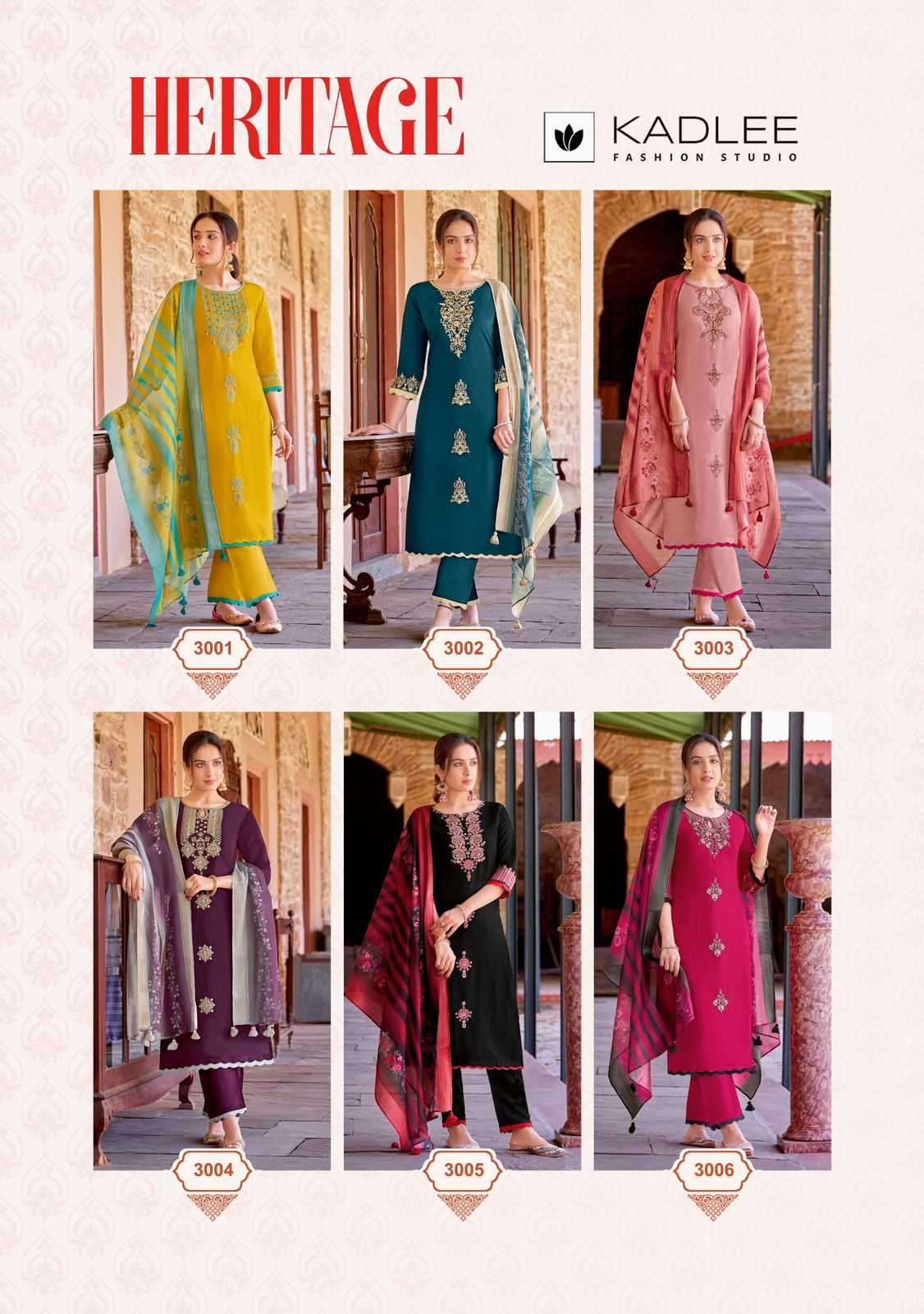 kadlee heritage series 3001-3006 Viscose Weaving readymade suit 