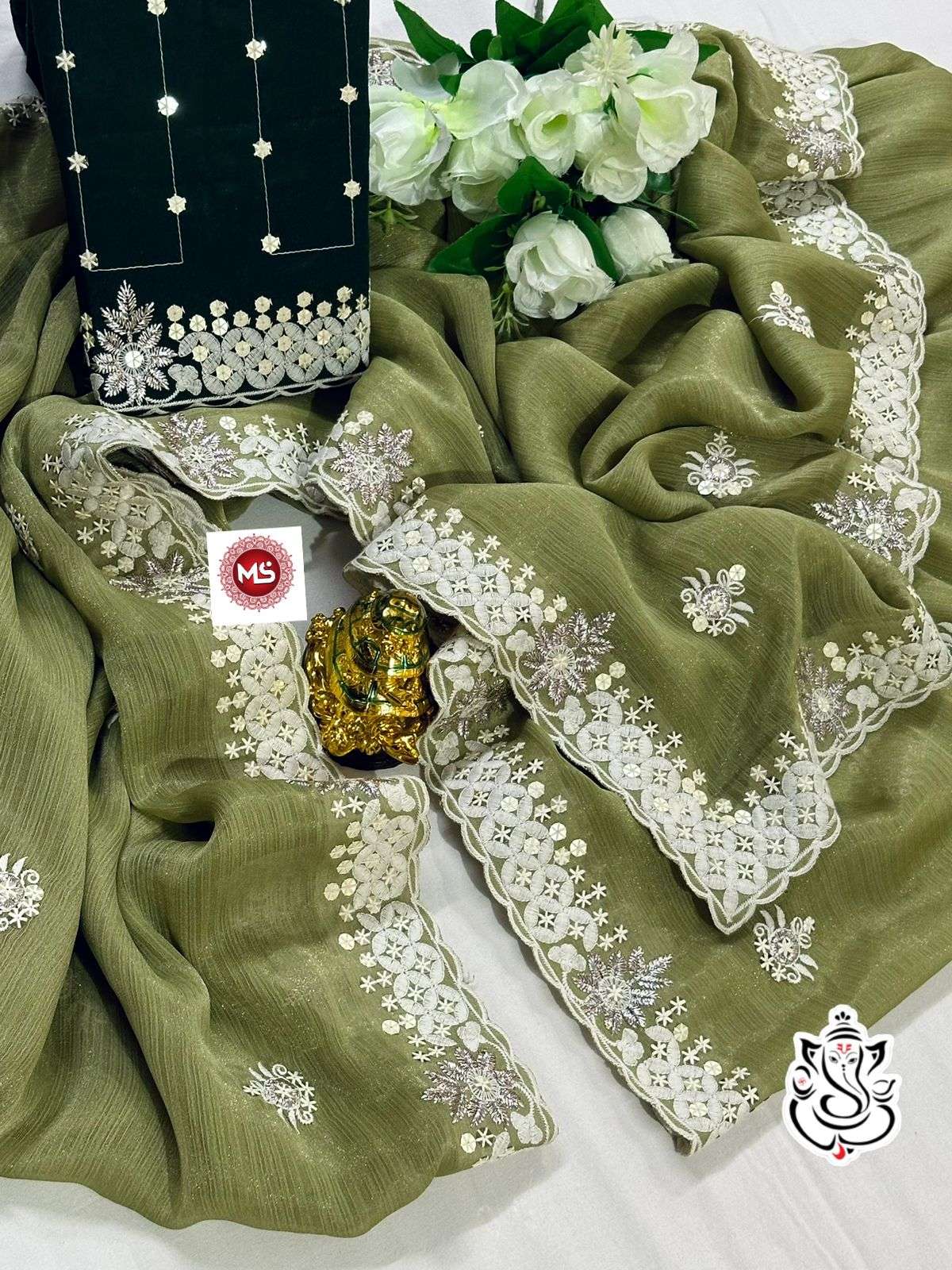 MS BRAND PRESENT MAGIC SILKY SHINING GEORGETTE saree