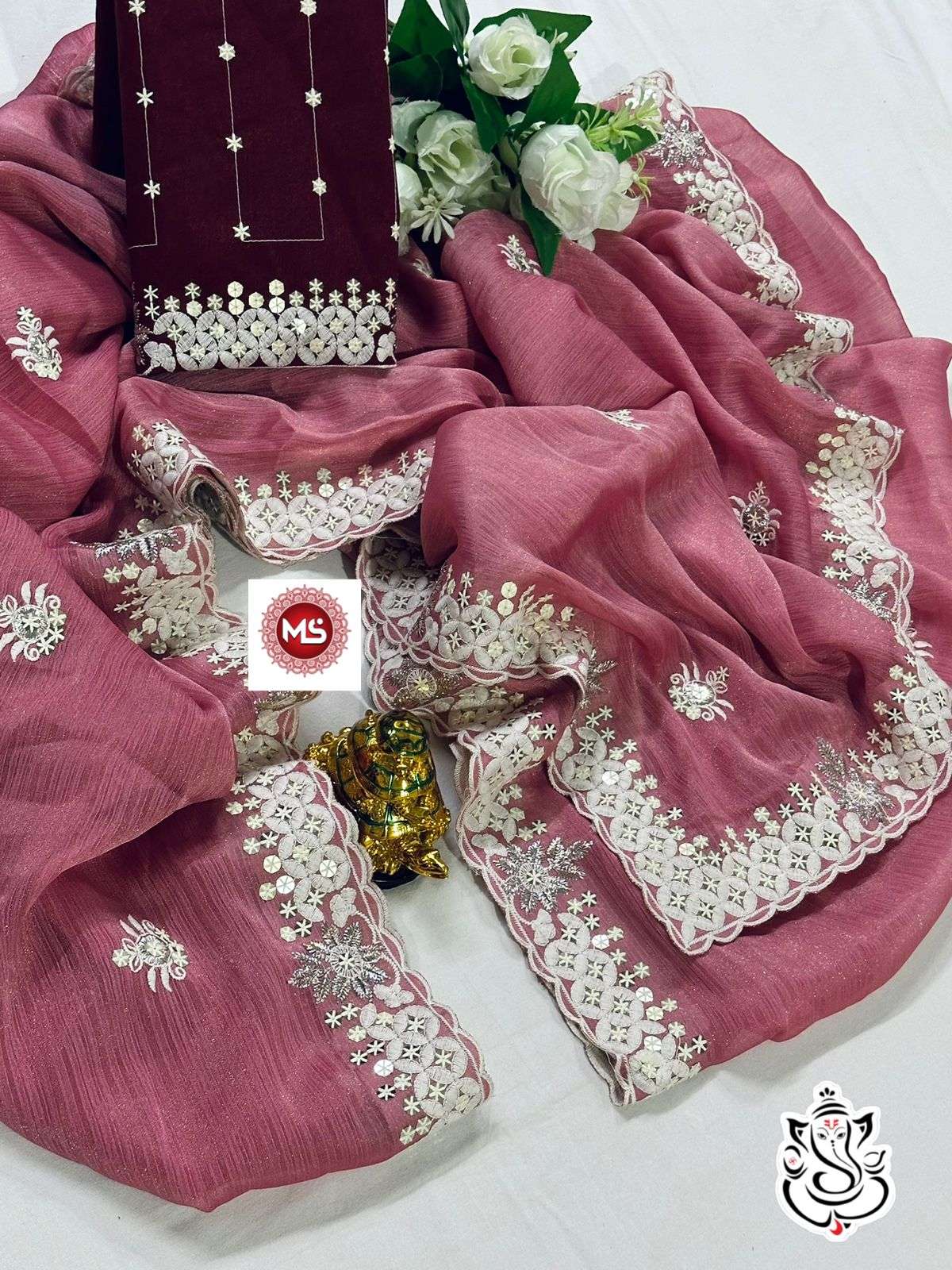 MS BRAND PRESENT MAGIC SILKY SHINING GEORGETTE saree