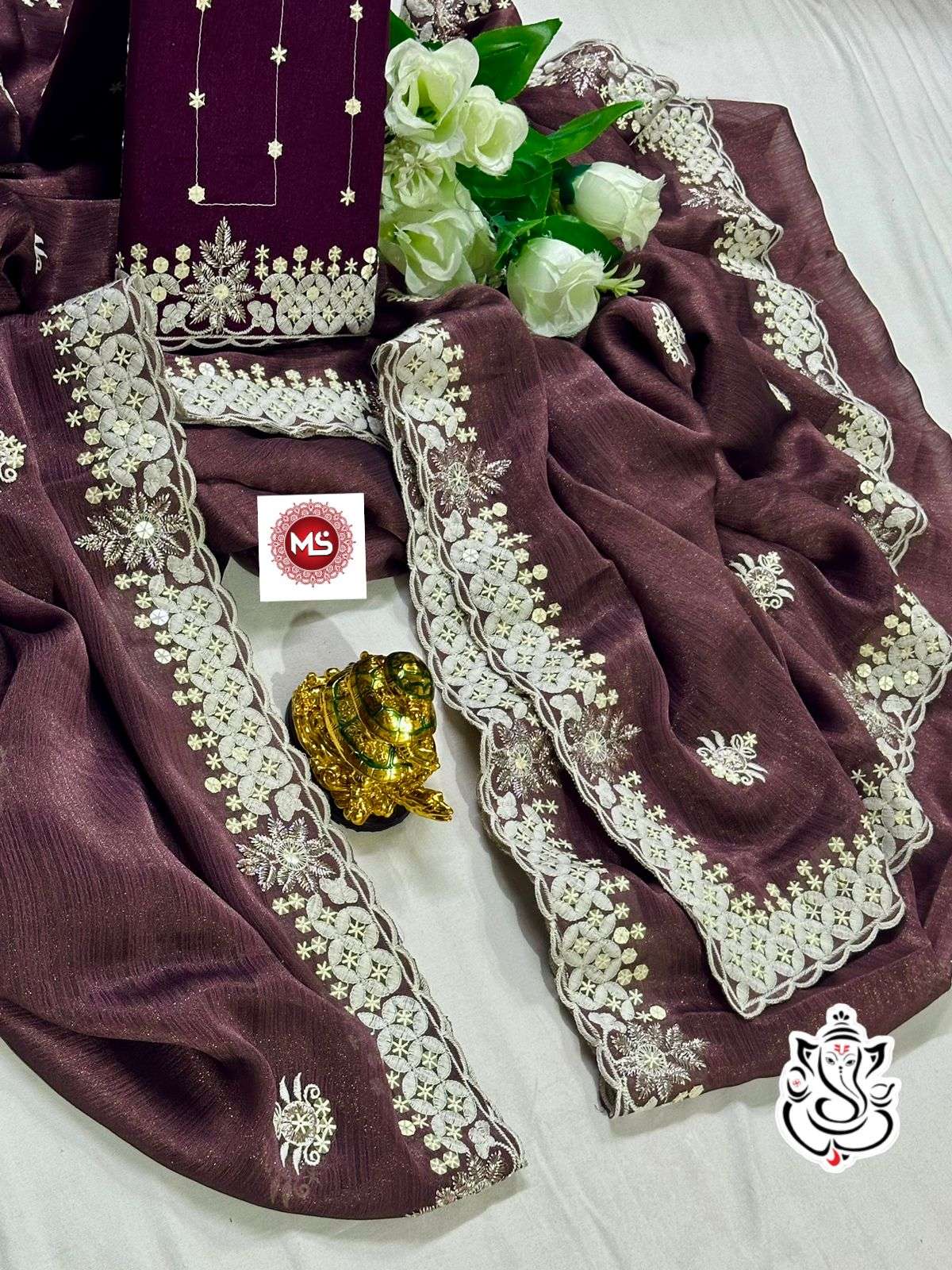 MS BRAND PRESENT MAGIC SILKY SHINING GEORGETTE saree