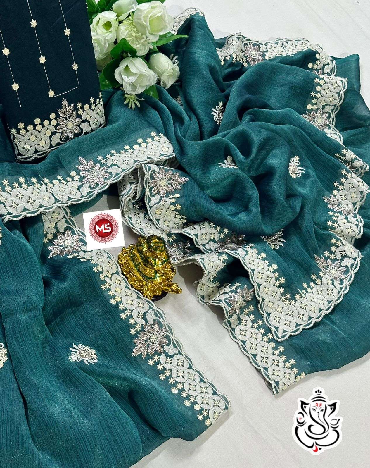 MS BRAND PRESENT MAGIC SILKY SHINING GEORGETTE saree