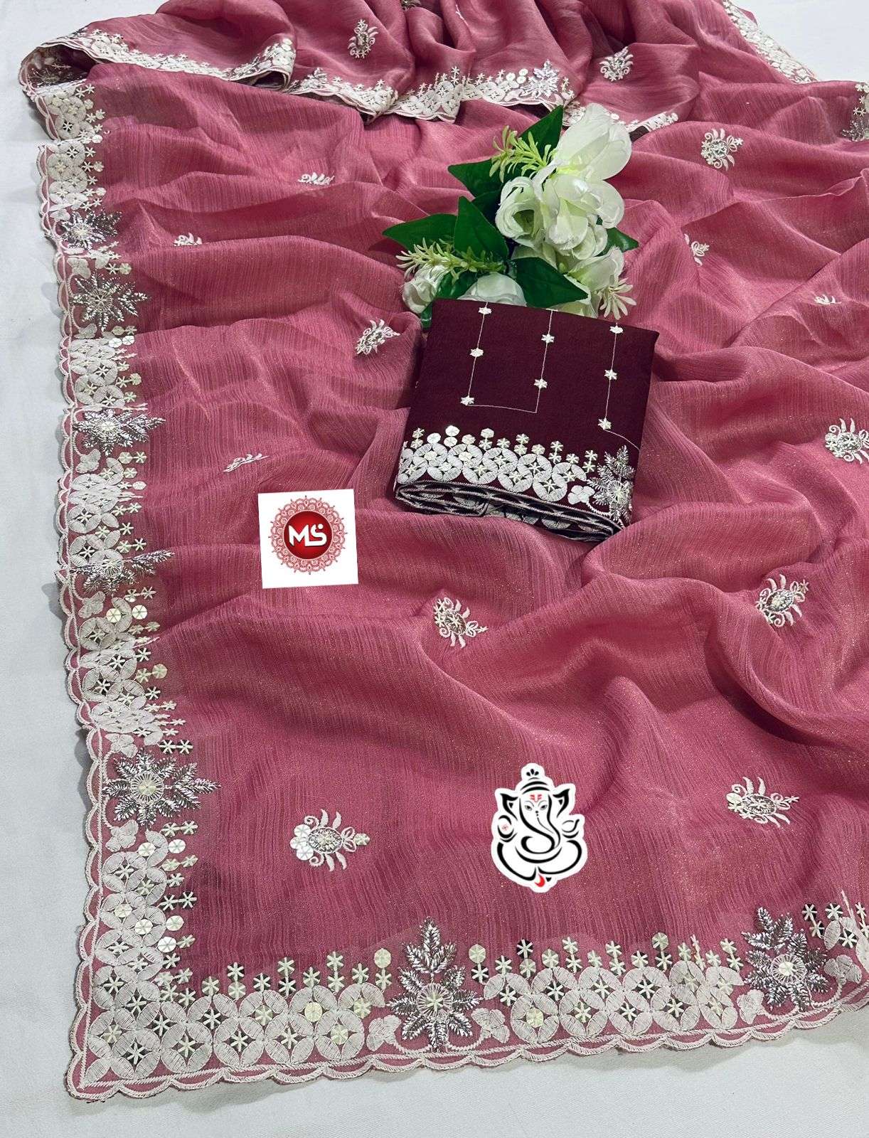 MS BRAND PRESENT MAGIC SILKY SHINING GEORGETTE saree