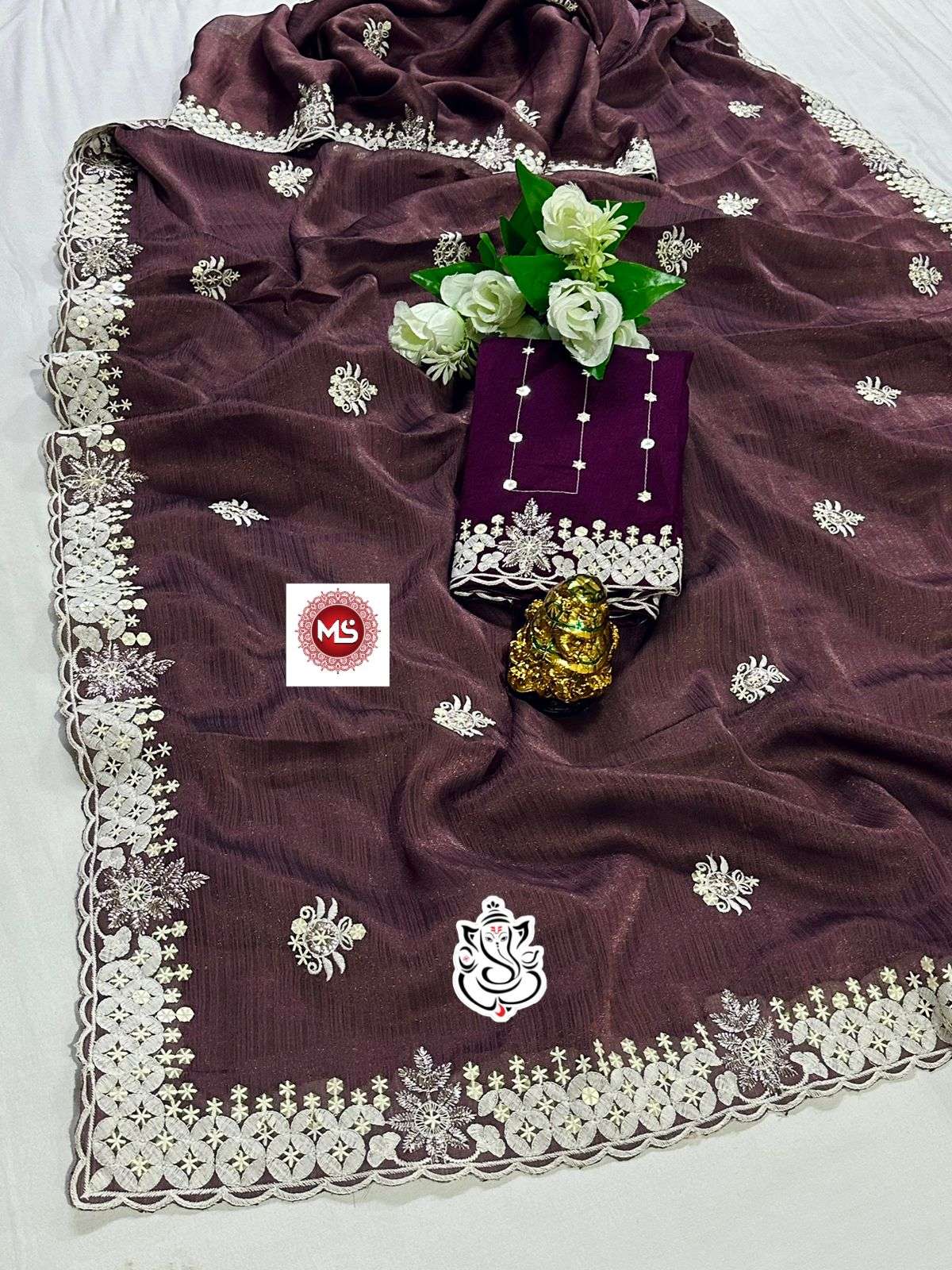 MS BRAND PRESENT MAGIC SILKY SHINING GEORGETTE saree