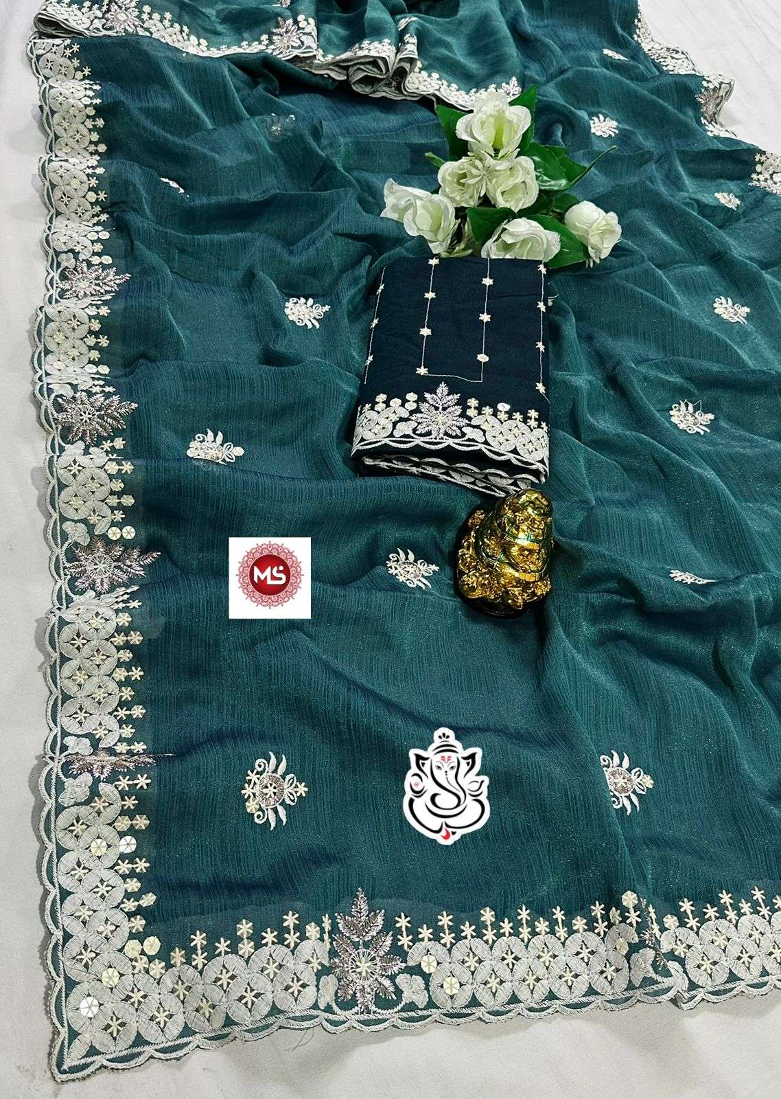 MS BRAND PRESENT MAGIC SILKY SHINING GEORGETTE saree