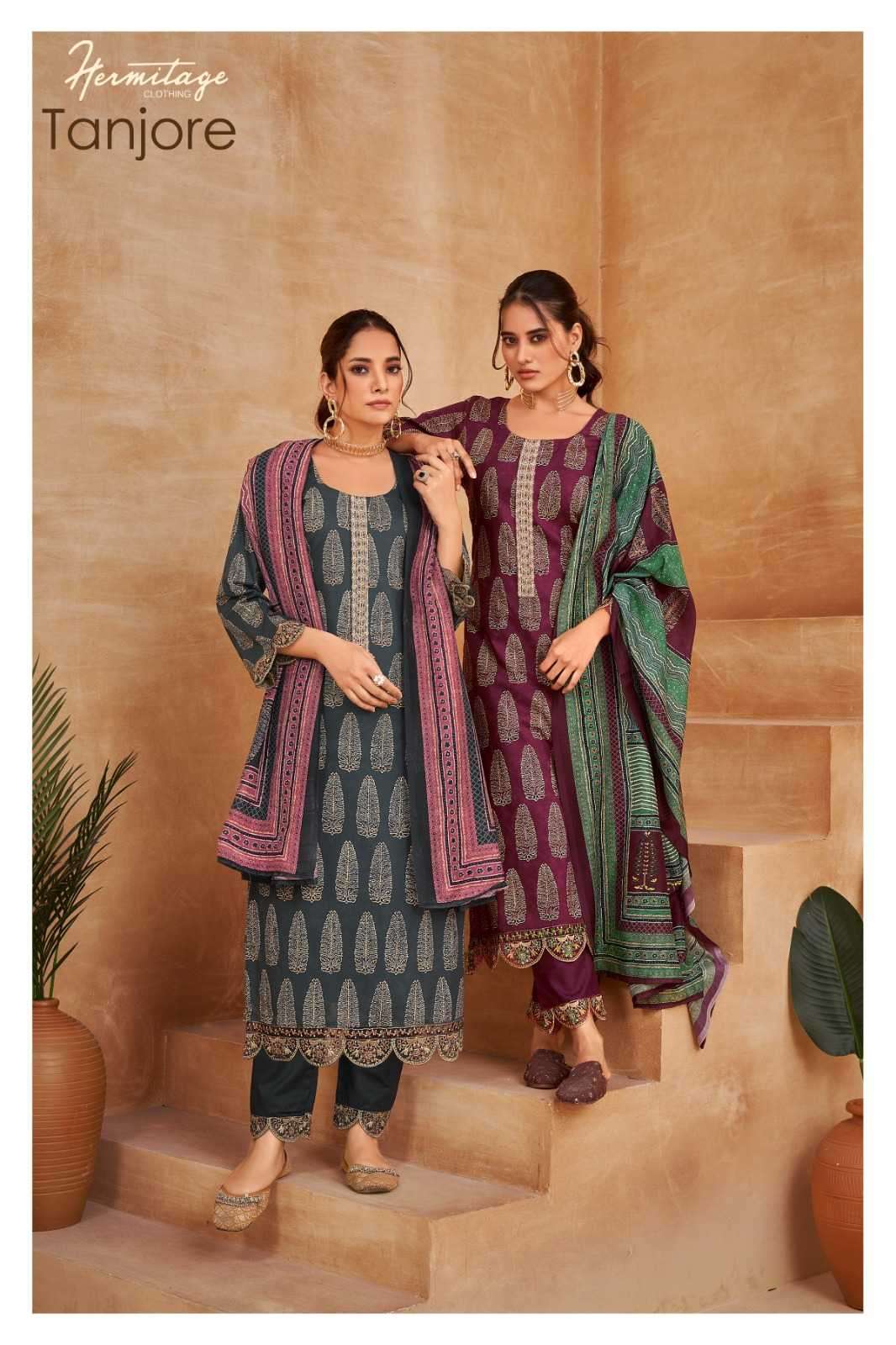 the hermitage tanjore series 01-06 Pure Airjet Cotton suit
