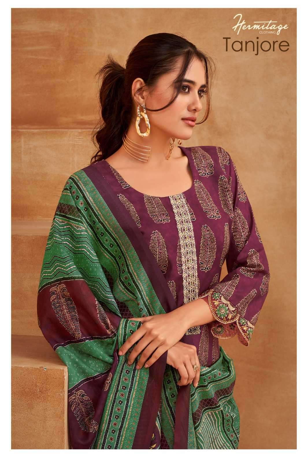 the hermitage tanjore series 01-06 Pure Airjet Cotton suit