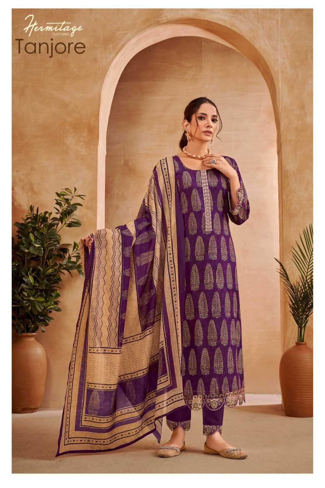 the hermitage tanjore series 01-06 Pure Airjet Cotton suit