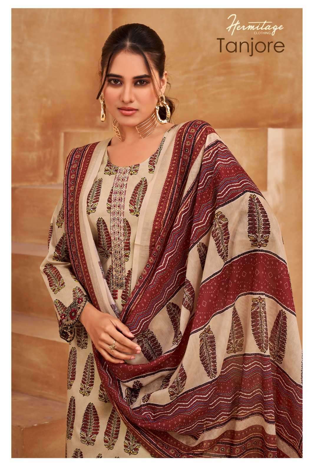 the hermitage tanjore series 01-06 Pure Airjet Cotton suit