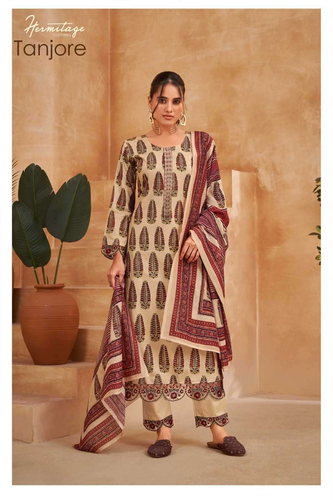 the hermitage tanjore series 01-06 Pure Airjet Cotton suit